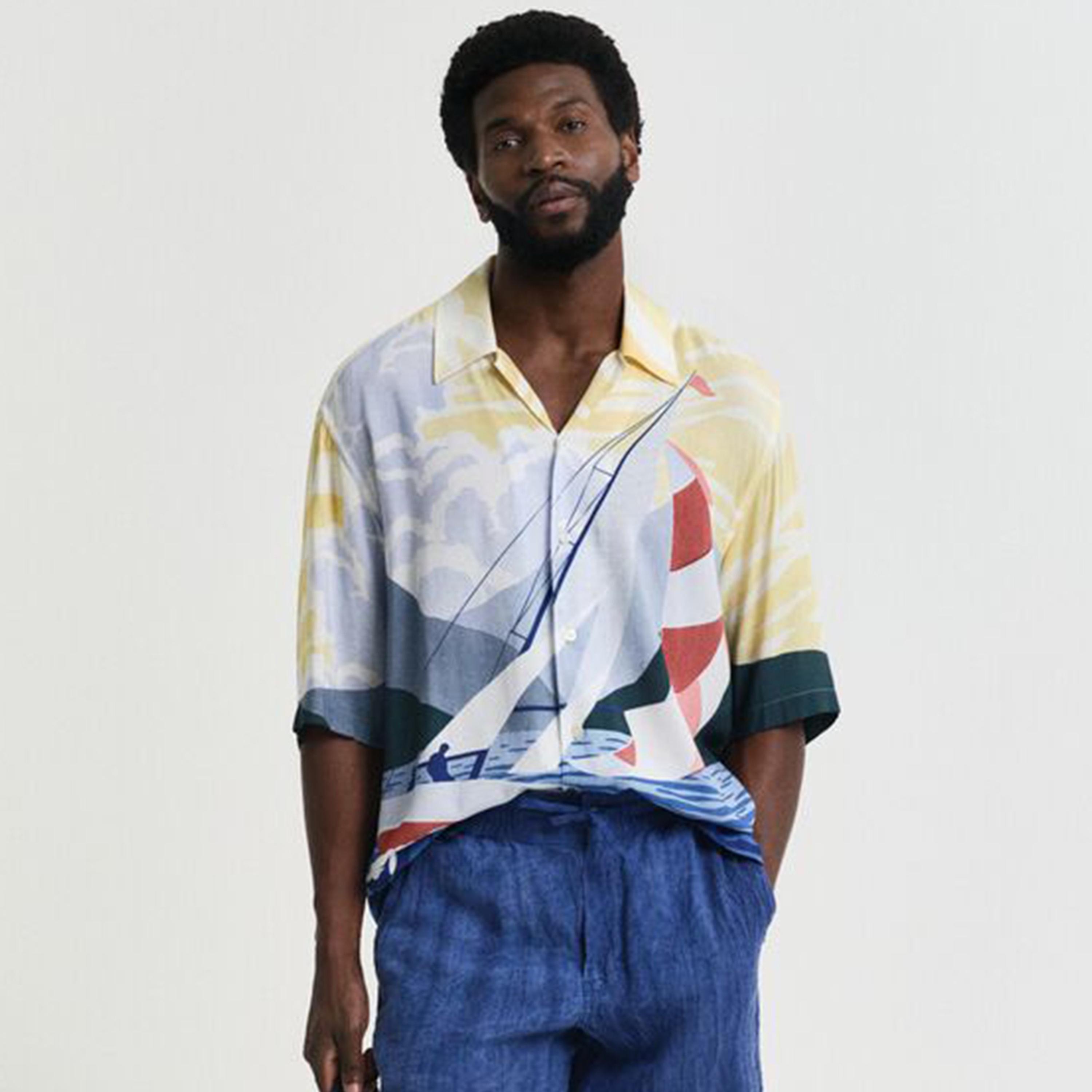 Gant Printed Relaxed Fit Short Sleeves Resort Collar Men's Shirt-men-clothing-shirts-image-1