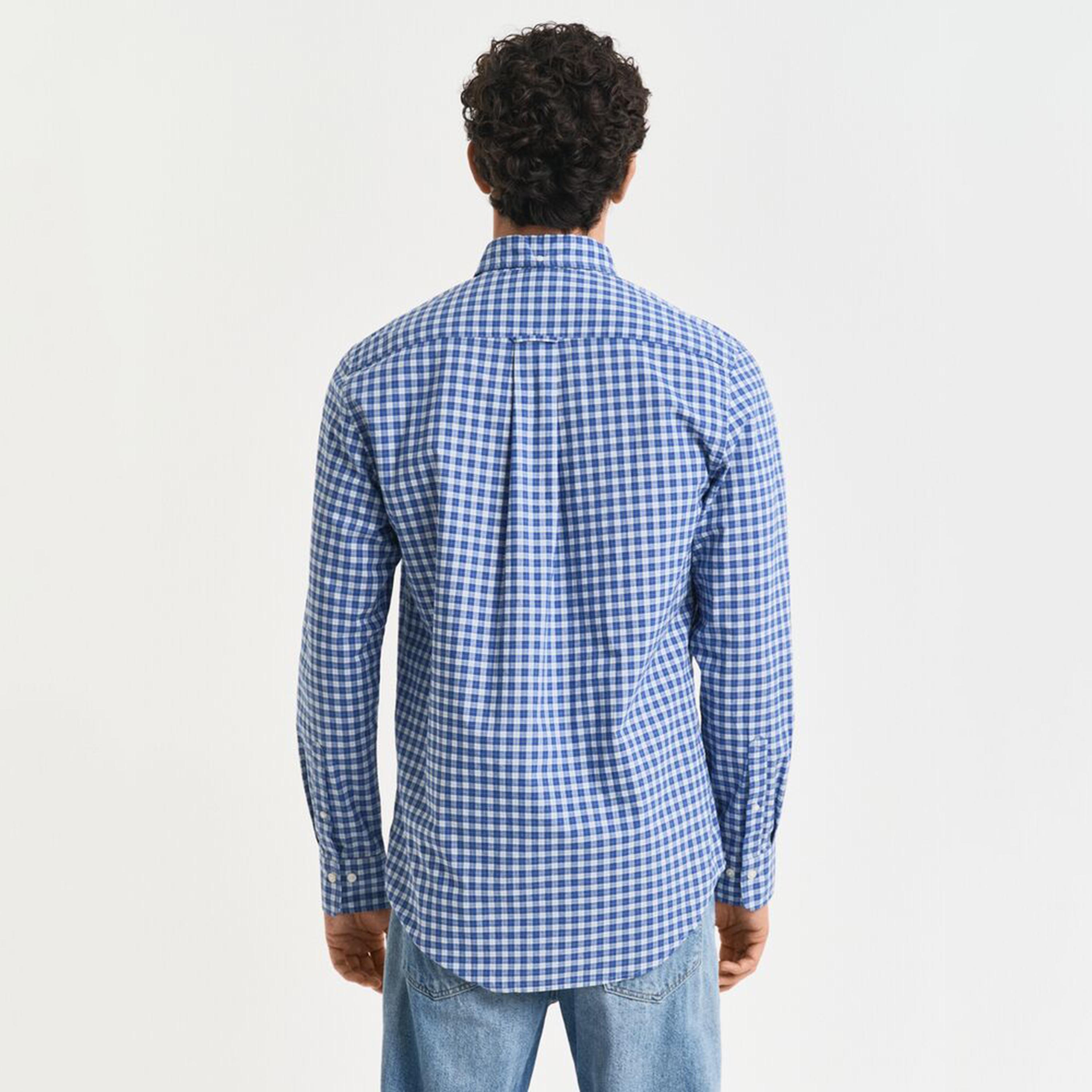 Gant Checked Regular Fit Long Sleeves Poplin Button-Down Collar Men's Shirt-men-clothing-shirts-image-6
