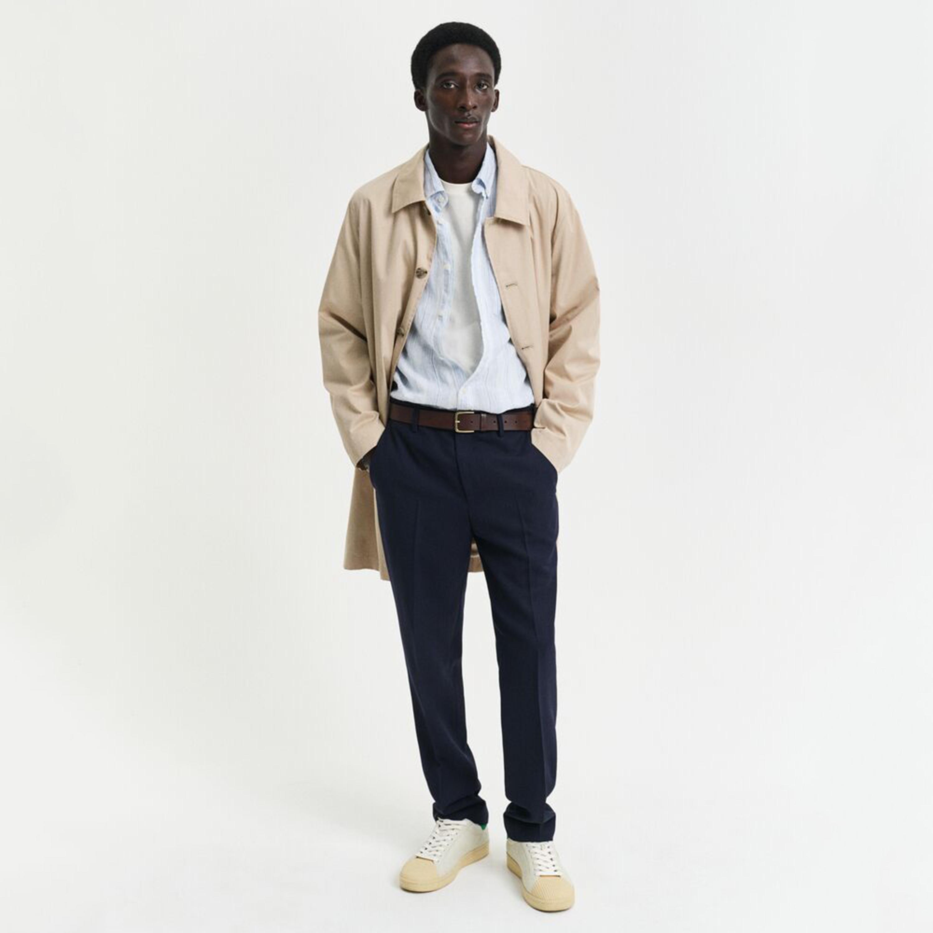 Gant Regular Fit Striped Button-Down Collar Long Sleeves Men's Linen Shirt-men-clothing-shirts-image-3