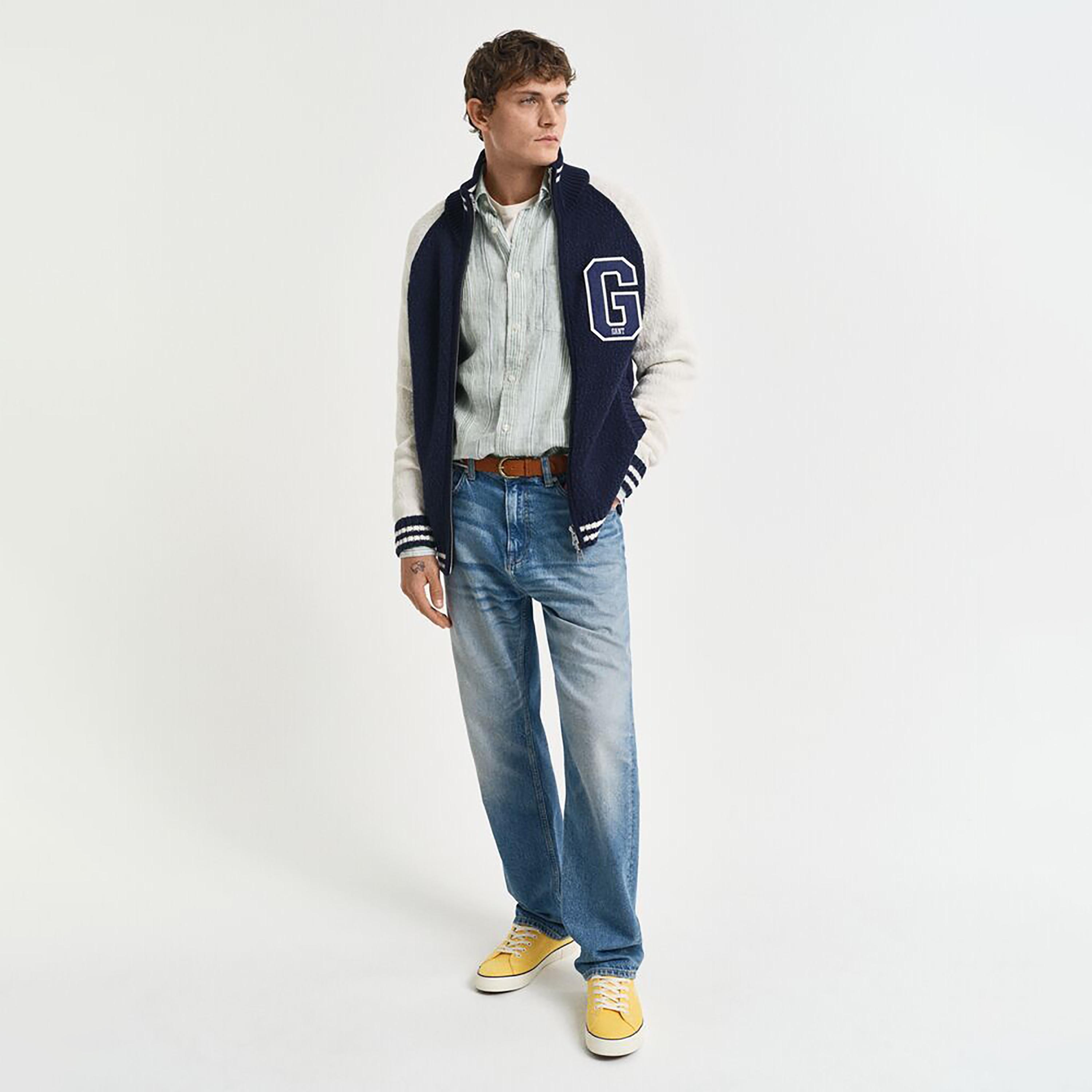 قميص رجالي مخطط بقصّة عادية وأزرار وأكمام طويلة من جانت-men-clothing-shirts-image-3