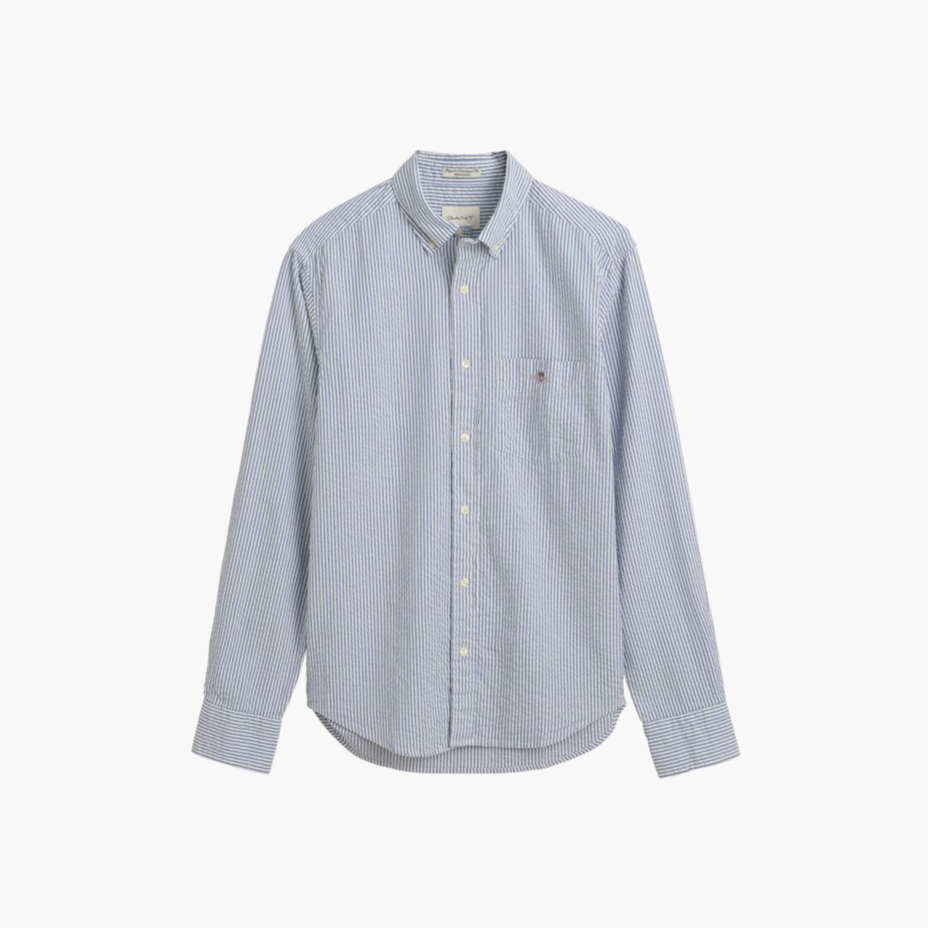 Gant Striped Regular Fit Long Sleeves Seersucker Button-Down Collar Men's Shirt-men-clothing-shirts-image-1