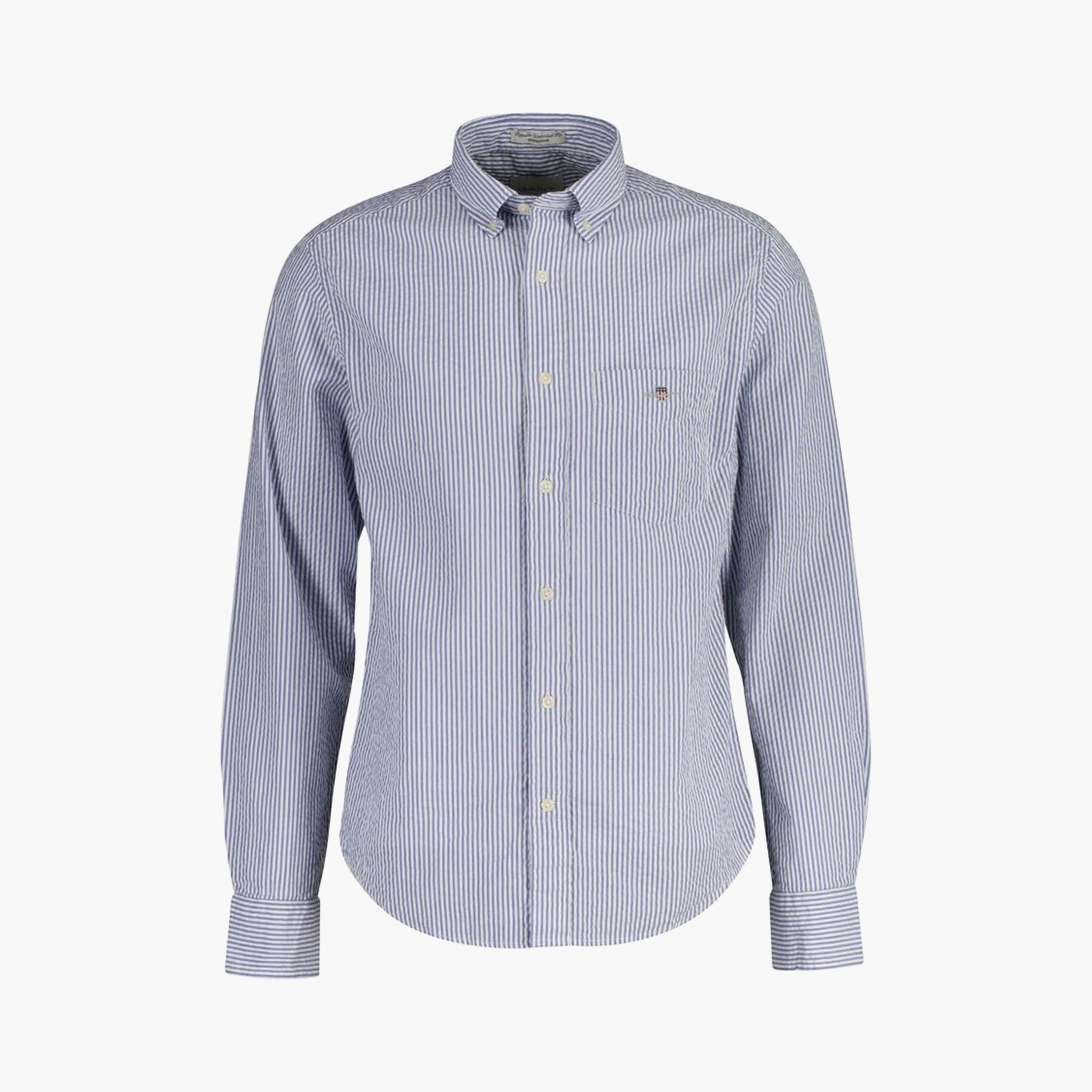 Gant Striped Regular Fit Long Sleeves Seersucker Button-Down Collar Men's Shirt-men-clothing-shirts-image-3