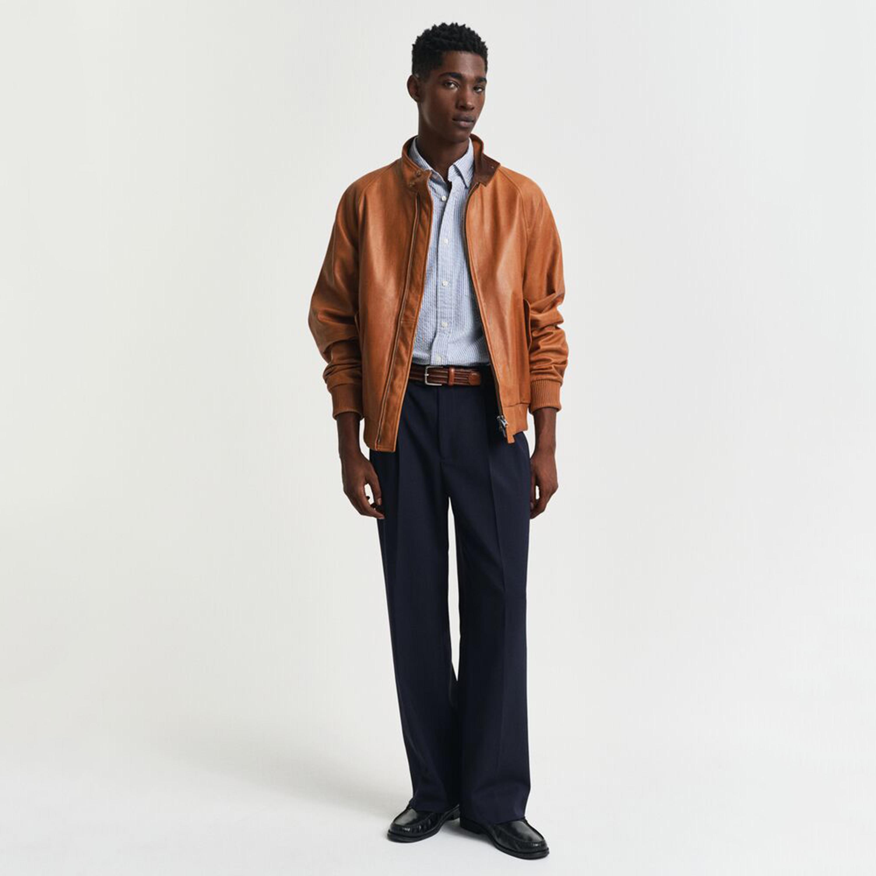 Gant Regular Fit Striped Button-Down Collar Short Sleeves Men's Shirt-men-clothing-shirts-image-3
