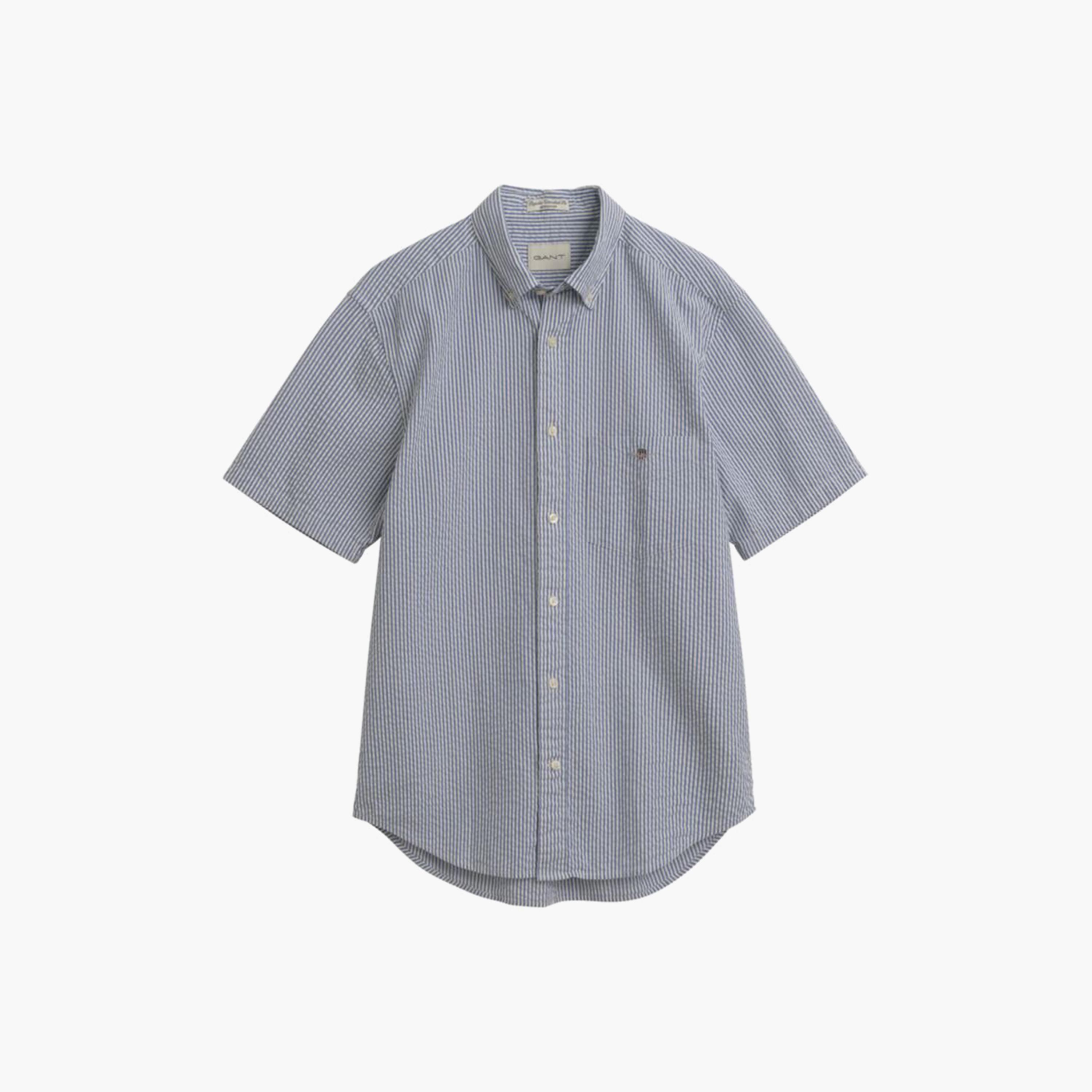 Gant Regular Fit Striped Button-Down Collar Short Sleeves Men's Shirt-men-clothing-shirts-image-4