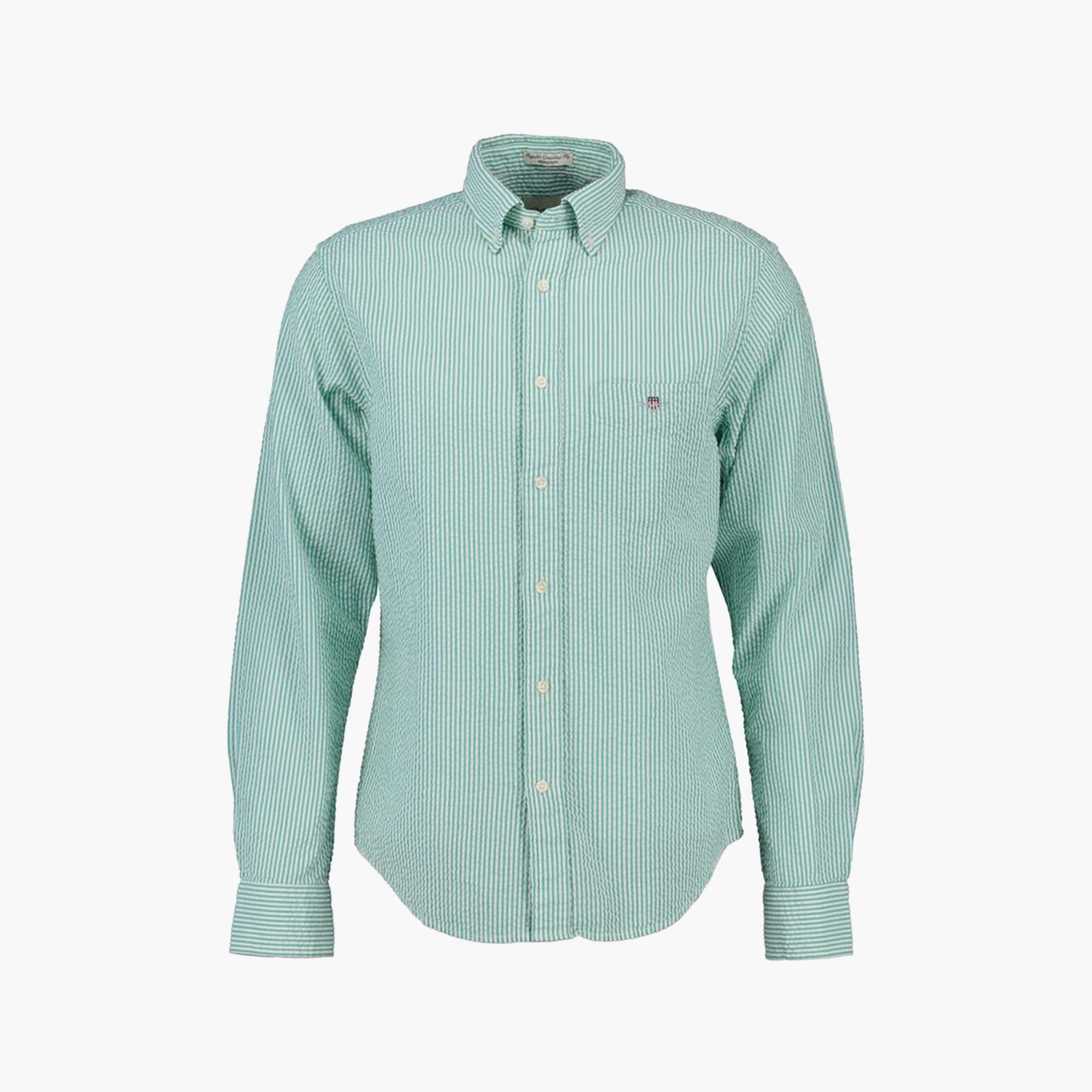 Gant Striped Regular Fit Long Sleeves Seersucker Button-Down Collar Men's Shirt-men-clothing-shirts-image-1
