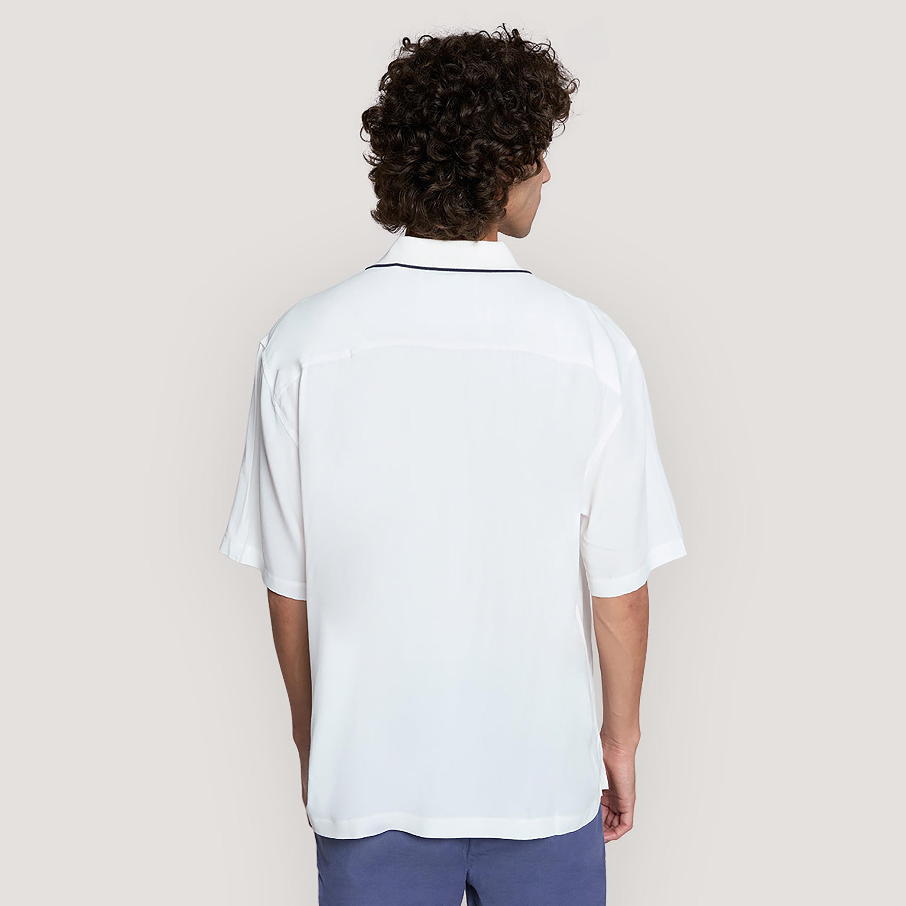 Gant Plain Relaxed Fit Short Sleeves Button-Down Collar Men's Shirt-men-clothing-shirts-image-4