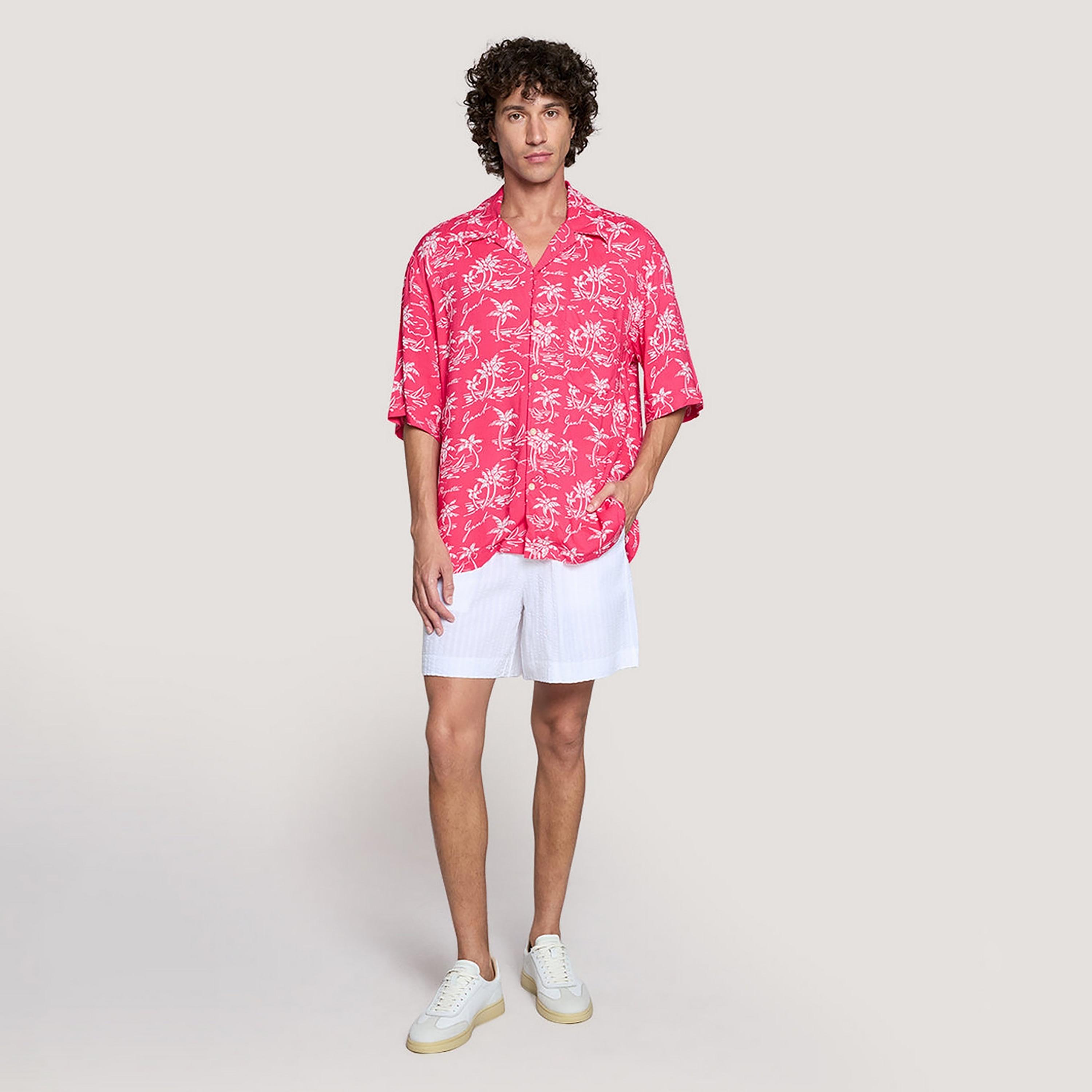 Gant Relaxed Fit Tropical Print Resort Collar Short Sleeves Men's Shirt-men-clothing-shirts-image-2