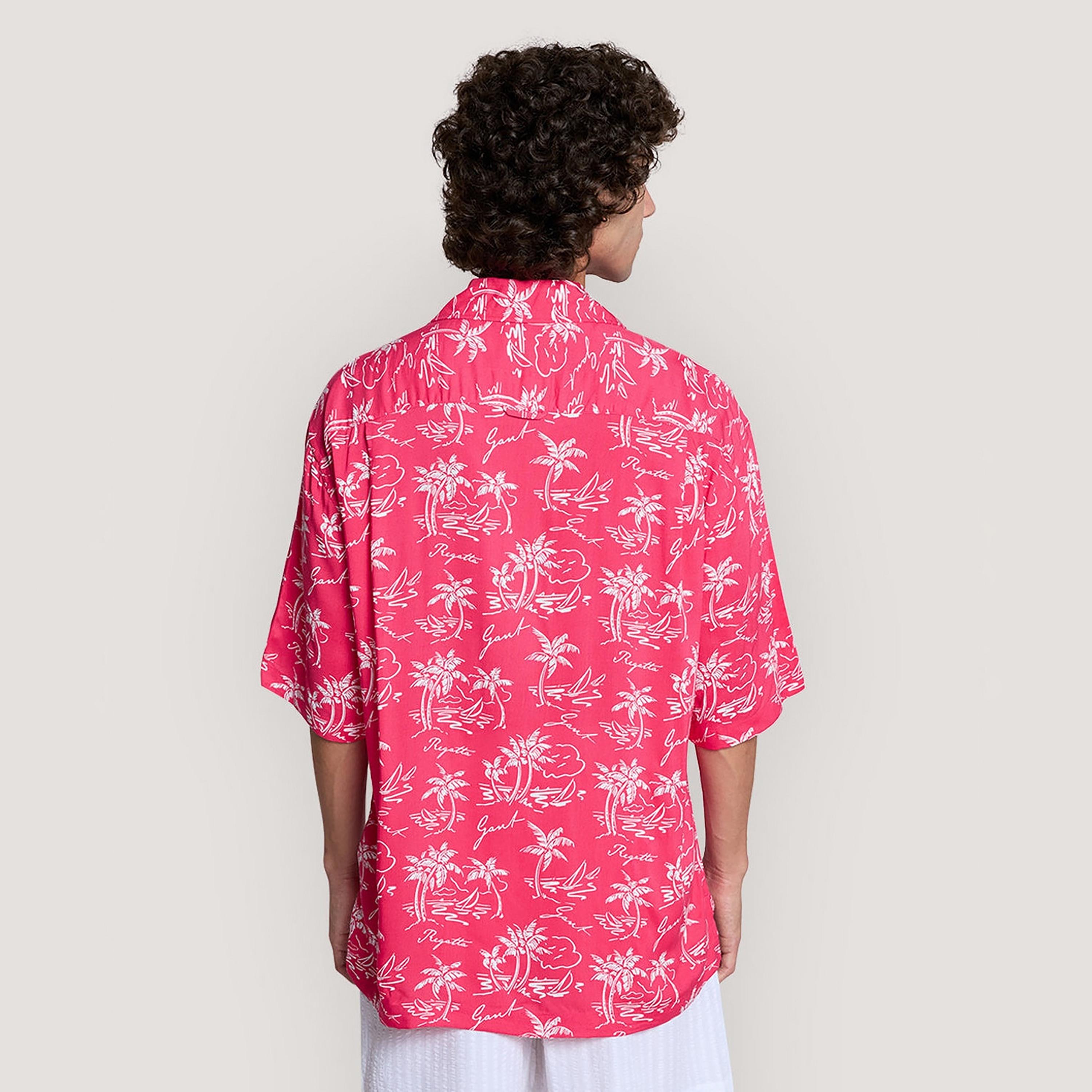 Gant Relaxed Fit Tropical Print Resort Collar Short Sleeves Men's Shirt-men-clothing-shirts-image-4