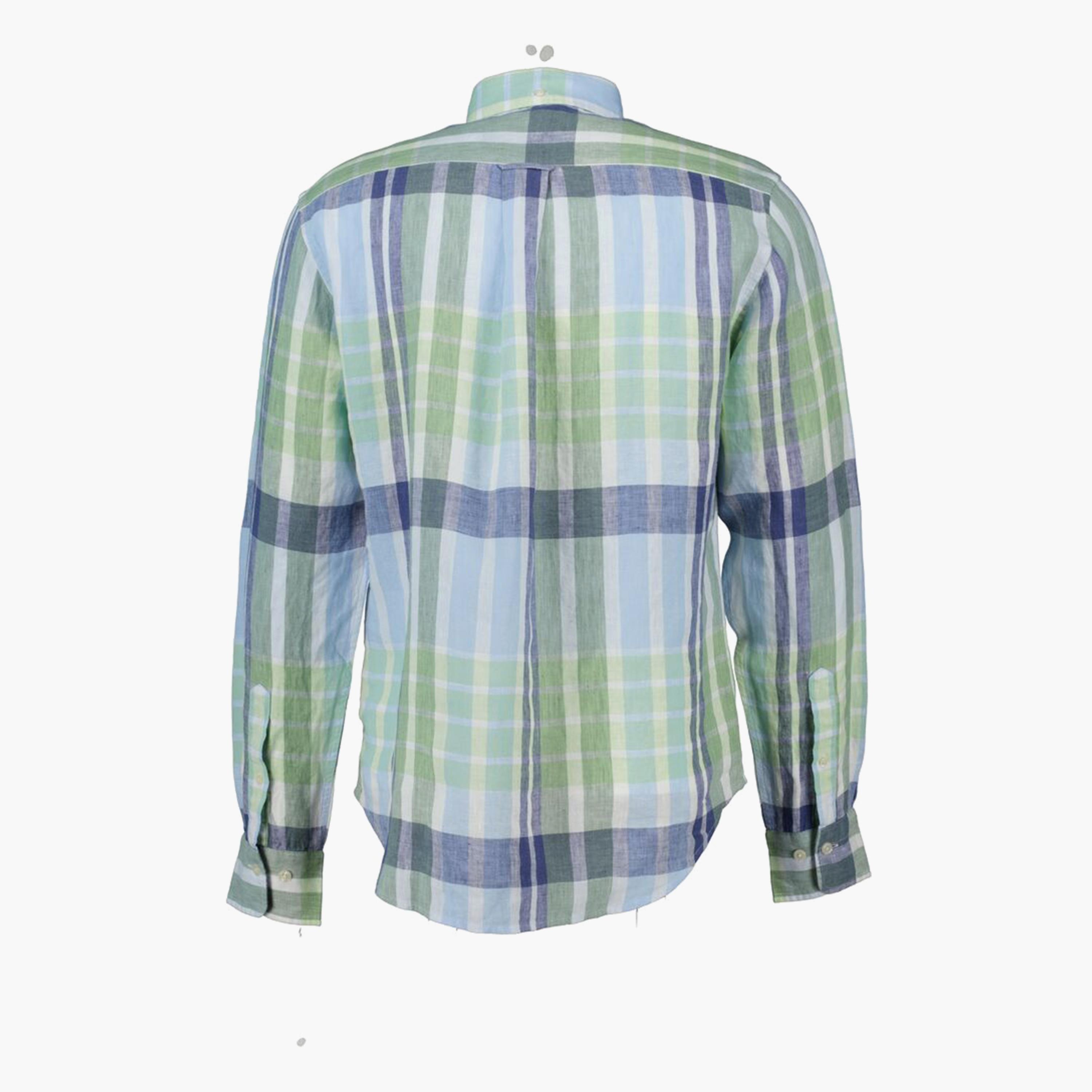 قميص رجالي كاروهات من الكتان بقصة عادية وياقة وأزرار وأكمام طويلة من جانت-men-clothing-shirts-image-3