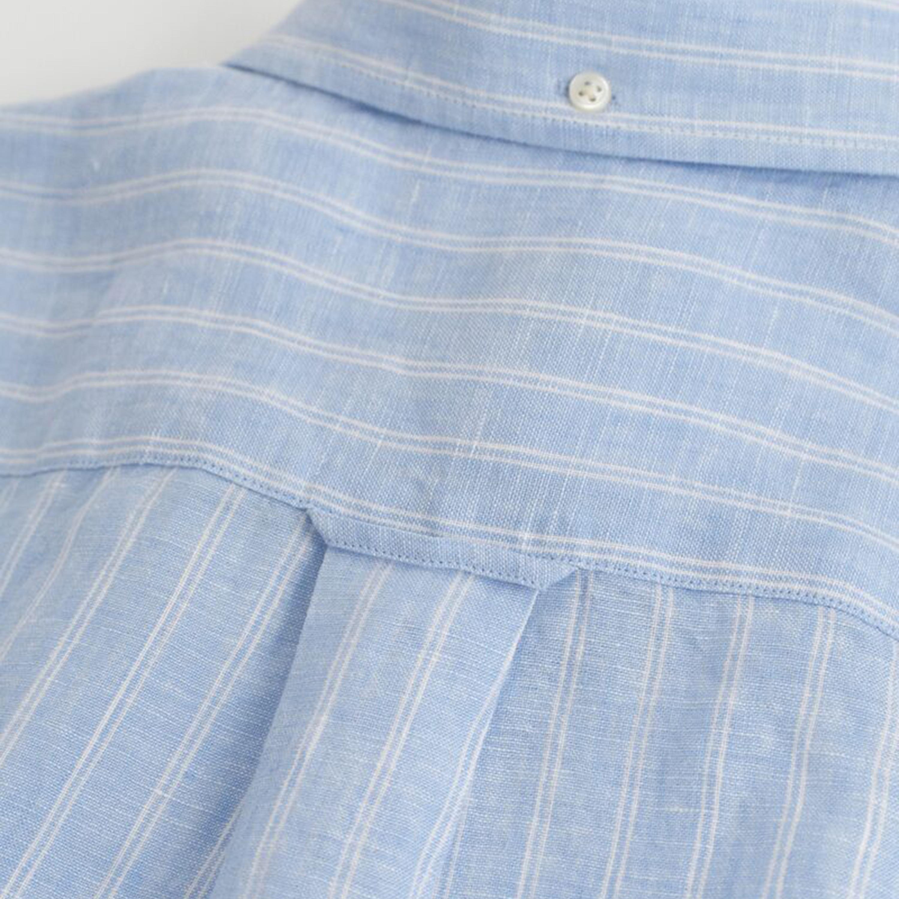 قميص رجالي مخطط من الكتان بقصة عادية وياقة وأزرار وأكمام طويلة من جانت-men-clothing-shirts-image-7