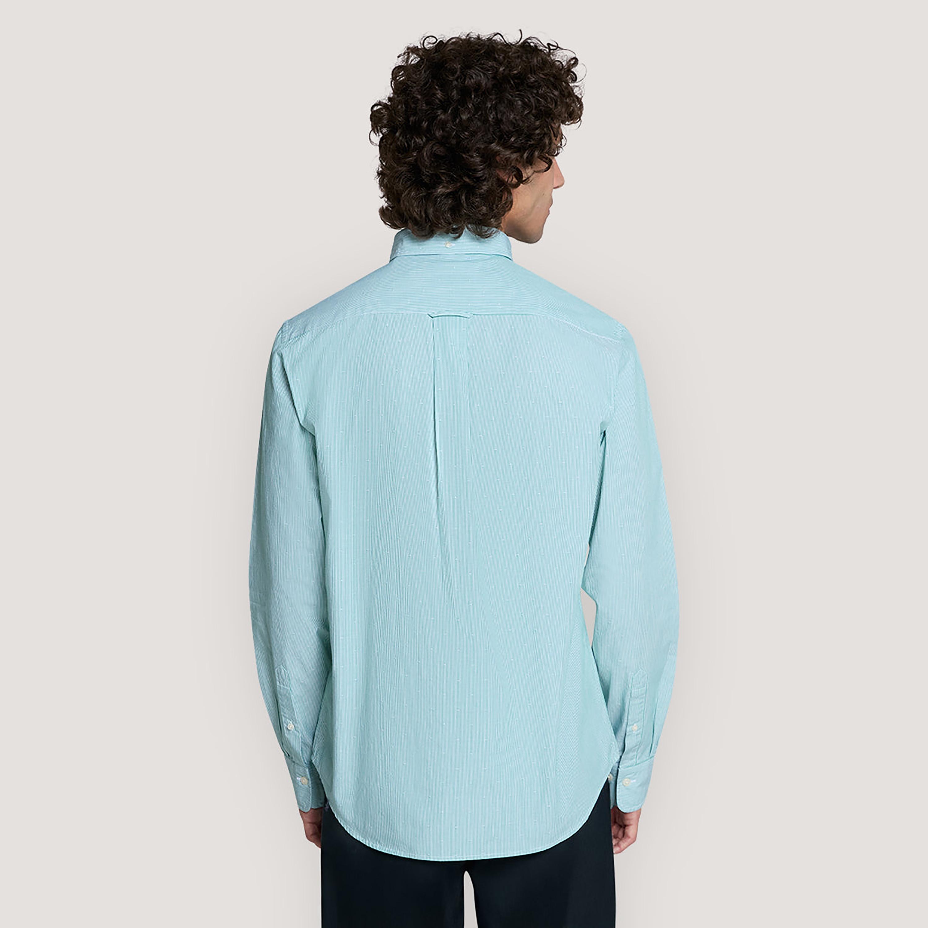 قميص رجالي مخطط بقصّة عادية وأزرار وأكمام طويلة من جانت-men-clothing-shirts-image-4