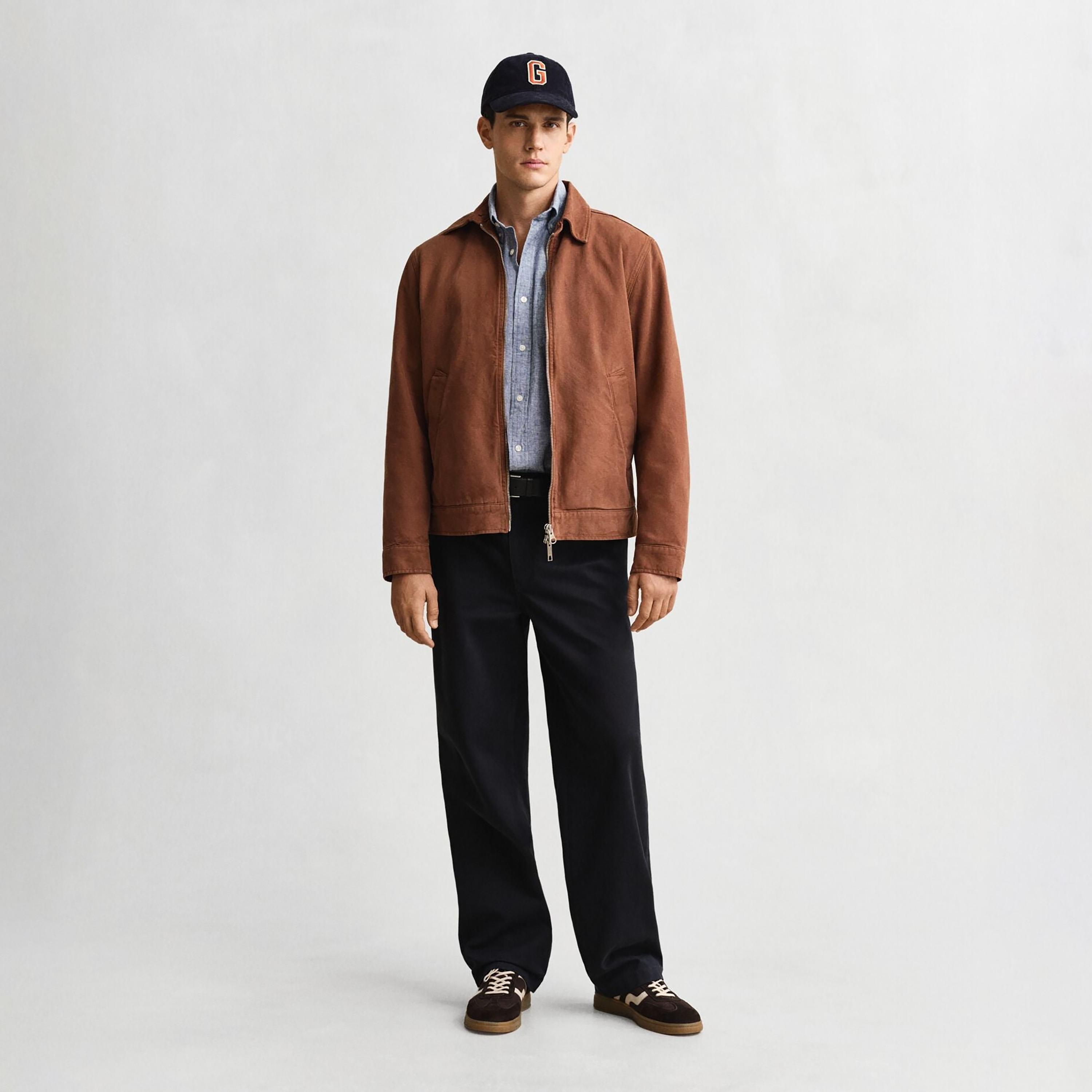 Gant Plain Regular Fit Long Sleeves Linen Button-Down Collar Men's Shirt-men-clothing-shirts-image-22