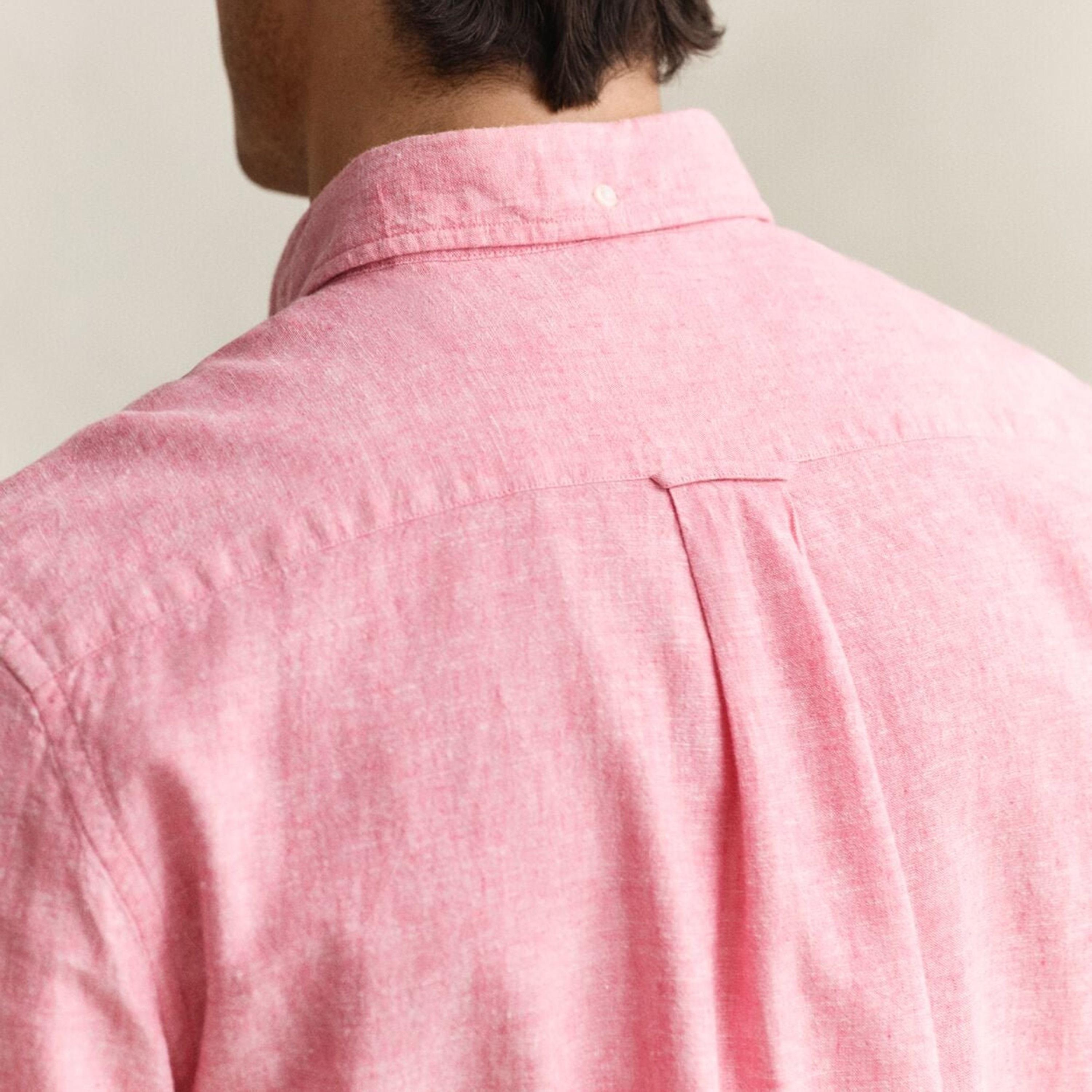 Gant Plain Regular Fit Long Sleeves Linen Button-Down Collar Men's Shirt-men-clothing-shirts-image-33
