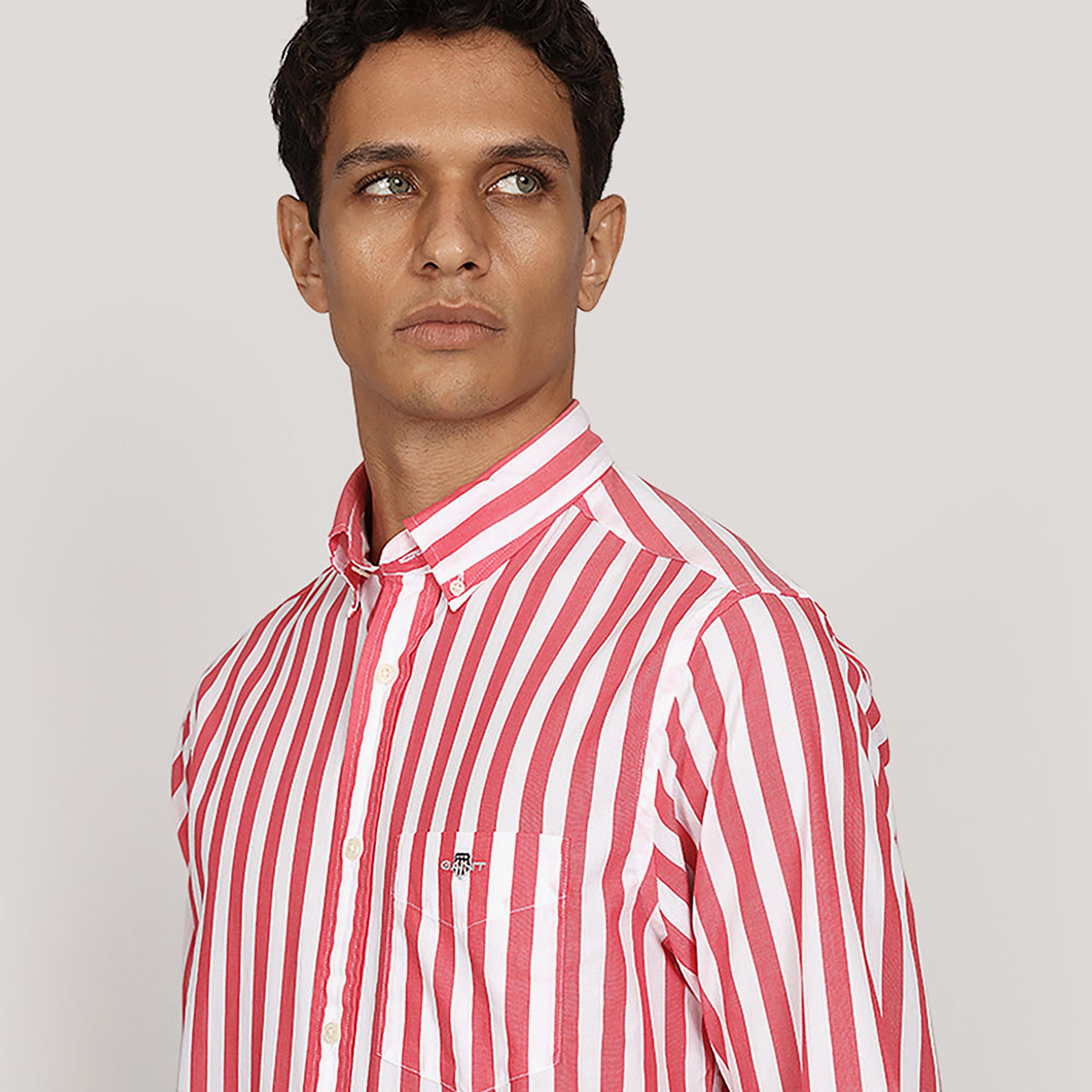 قميص بوبلين رجالي بقصة عادية بياقة بأزرار وأكمام طويلة، مخطط من جانت-men-clothing-shirts-image-6