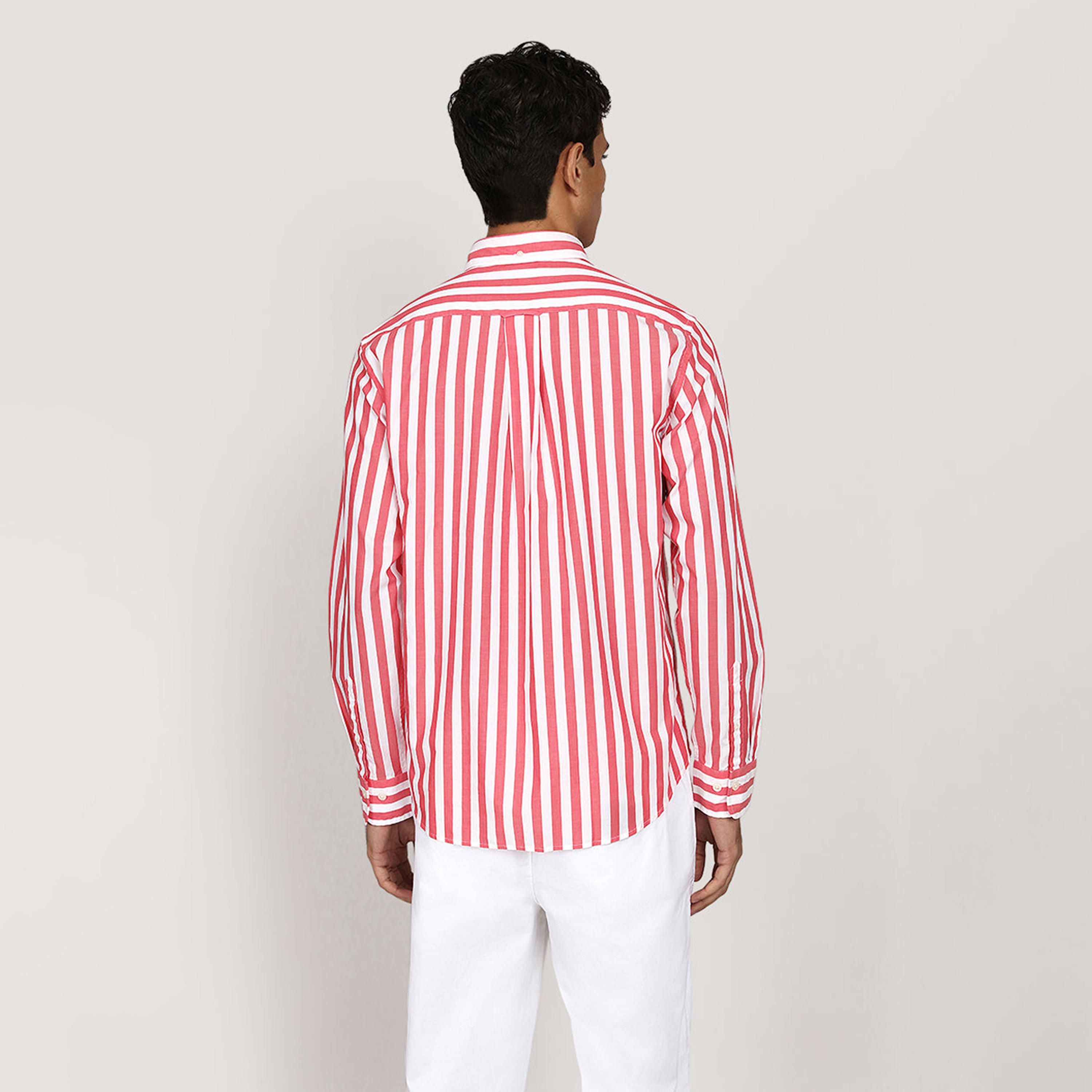 قميص بوبلين رجالي بقصة عادية بياقة بأزرار وأكمام طويلة، مخطط من جانت-men-clothing-shirts-image-8