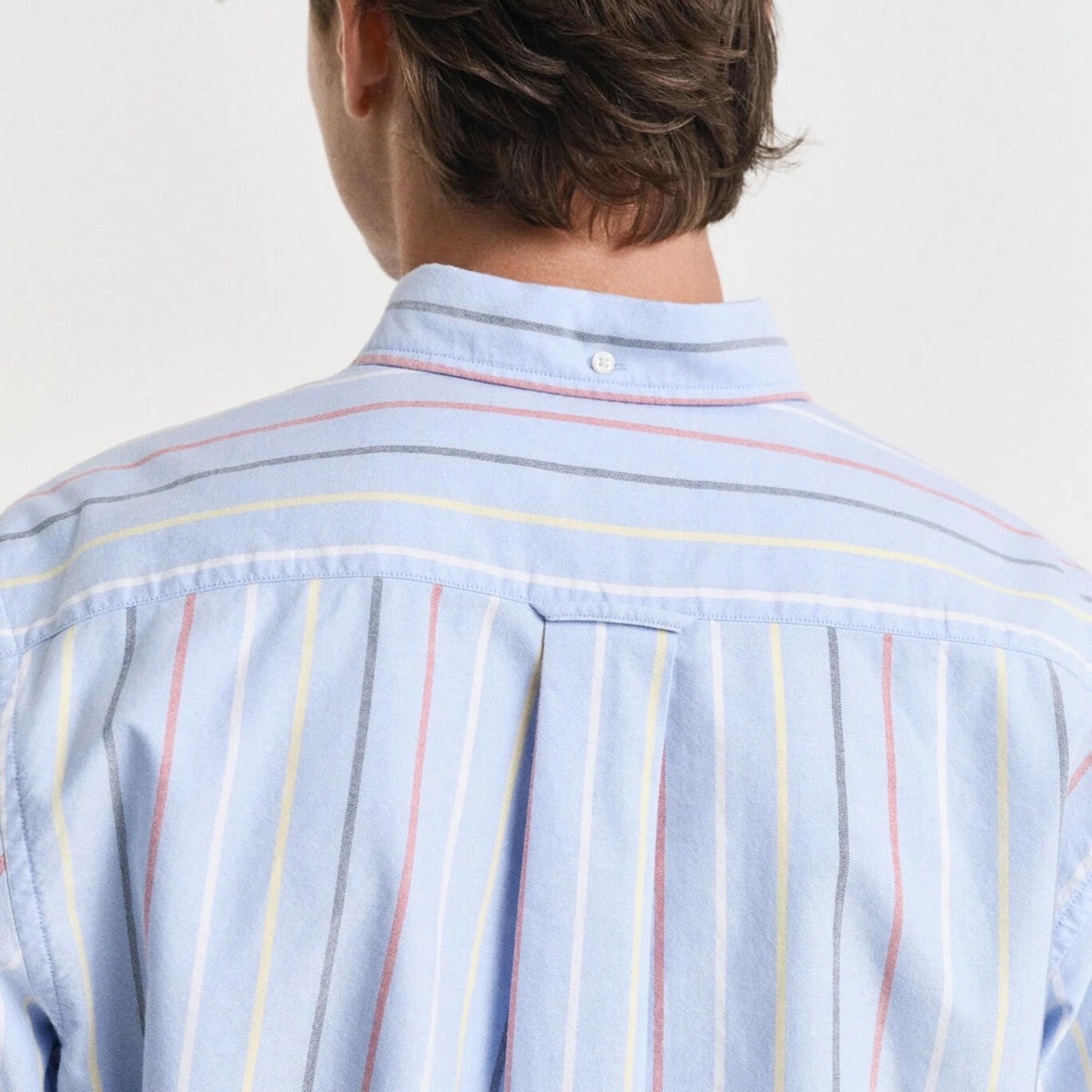 Gant Regular Fit Striped Button Down Collar Long Sleeves Men's Shirt-men-clothing-shirts-image-3