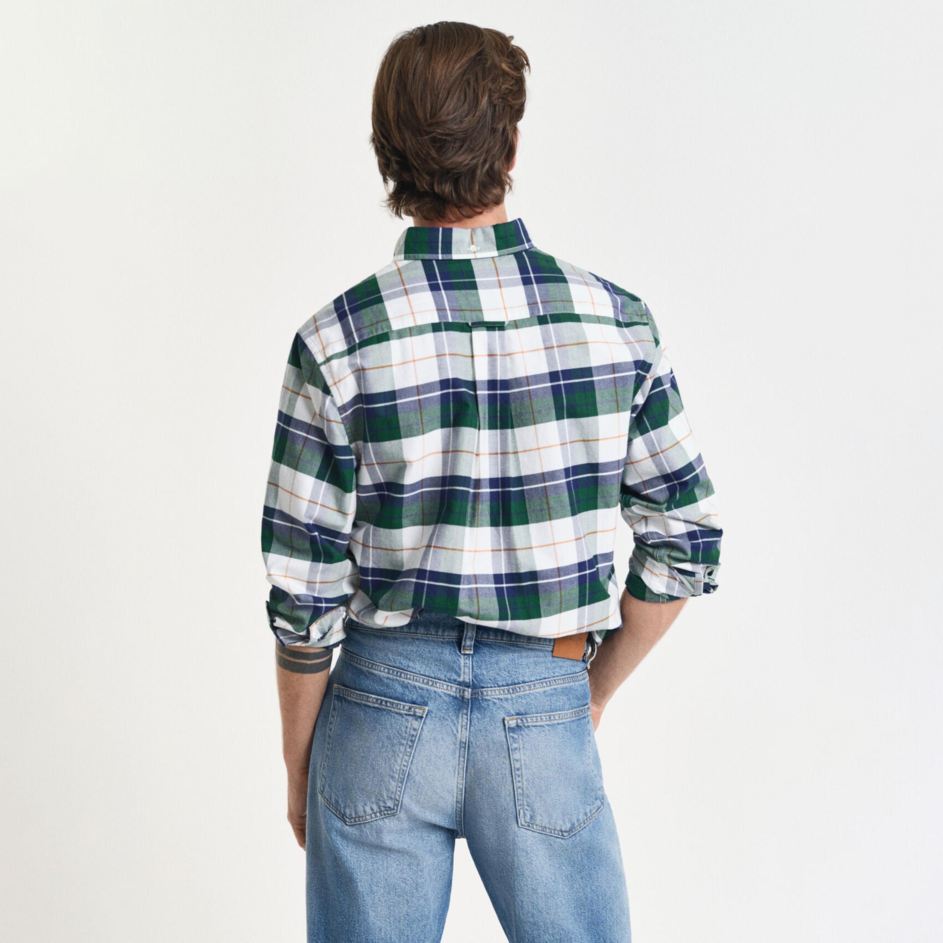 Gant Checked Regular Fit Long Sleeves Classic Oxford Button-Down Collar Men's Shirt-men-clothing-shirts-image-4