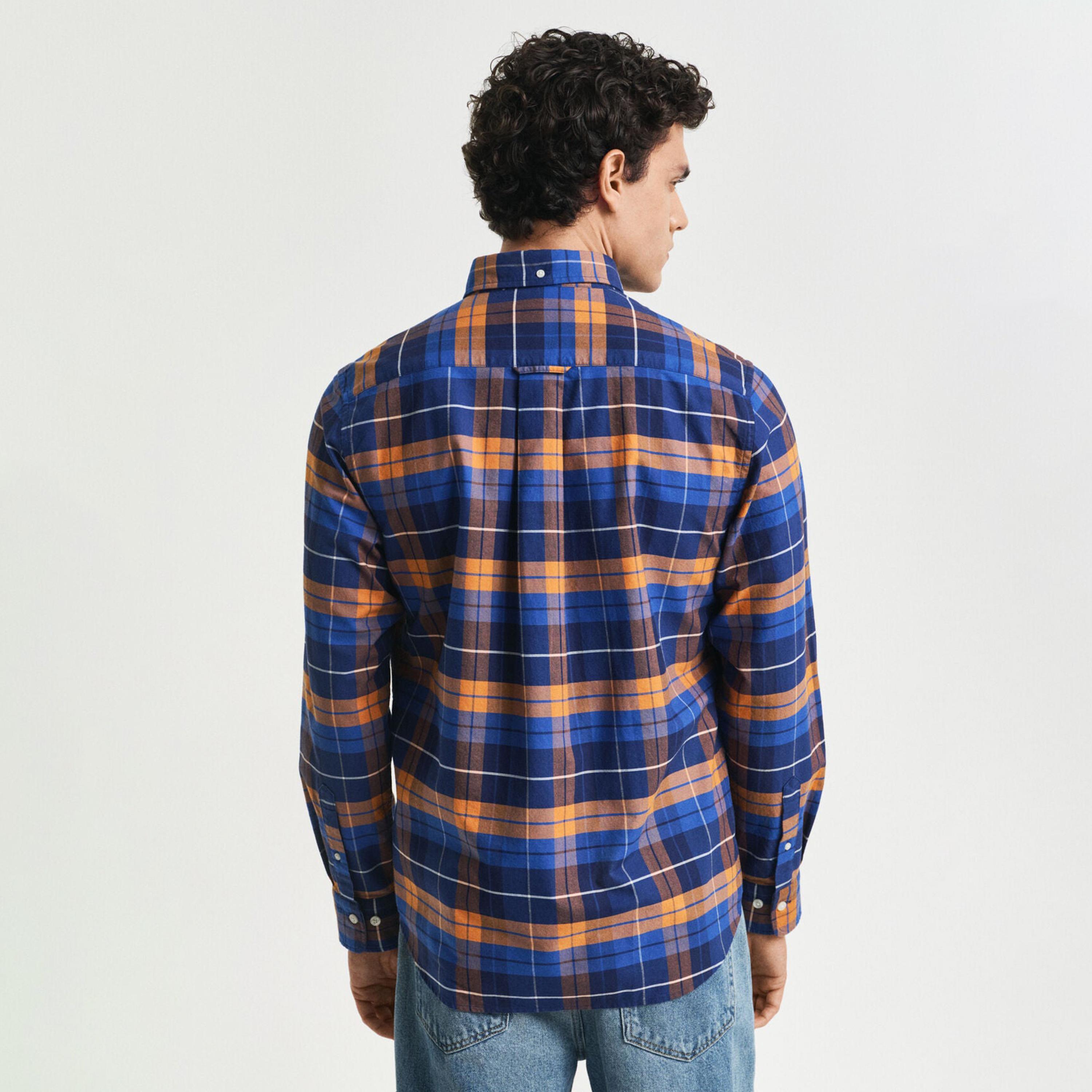 Gant Checked Regular Fit Long Sleeves Classic Oxford Button-Down Collar Men's Shirt-men-clothing-shirts-image-8