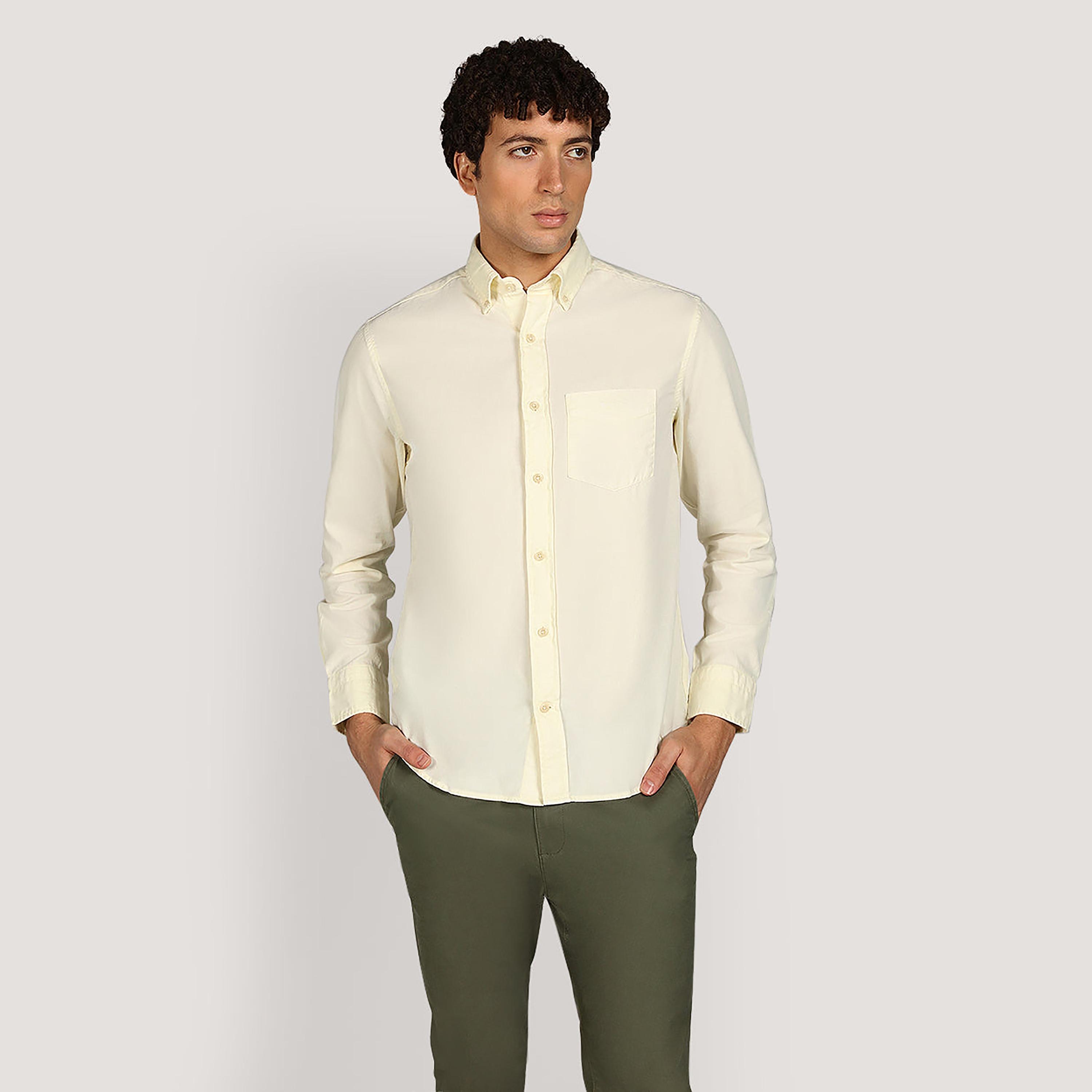 Gant Plain Regular Fit Long Sleeves Button-Down Collar Men's Shirt-men-clothing-shirts-image-1