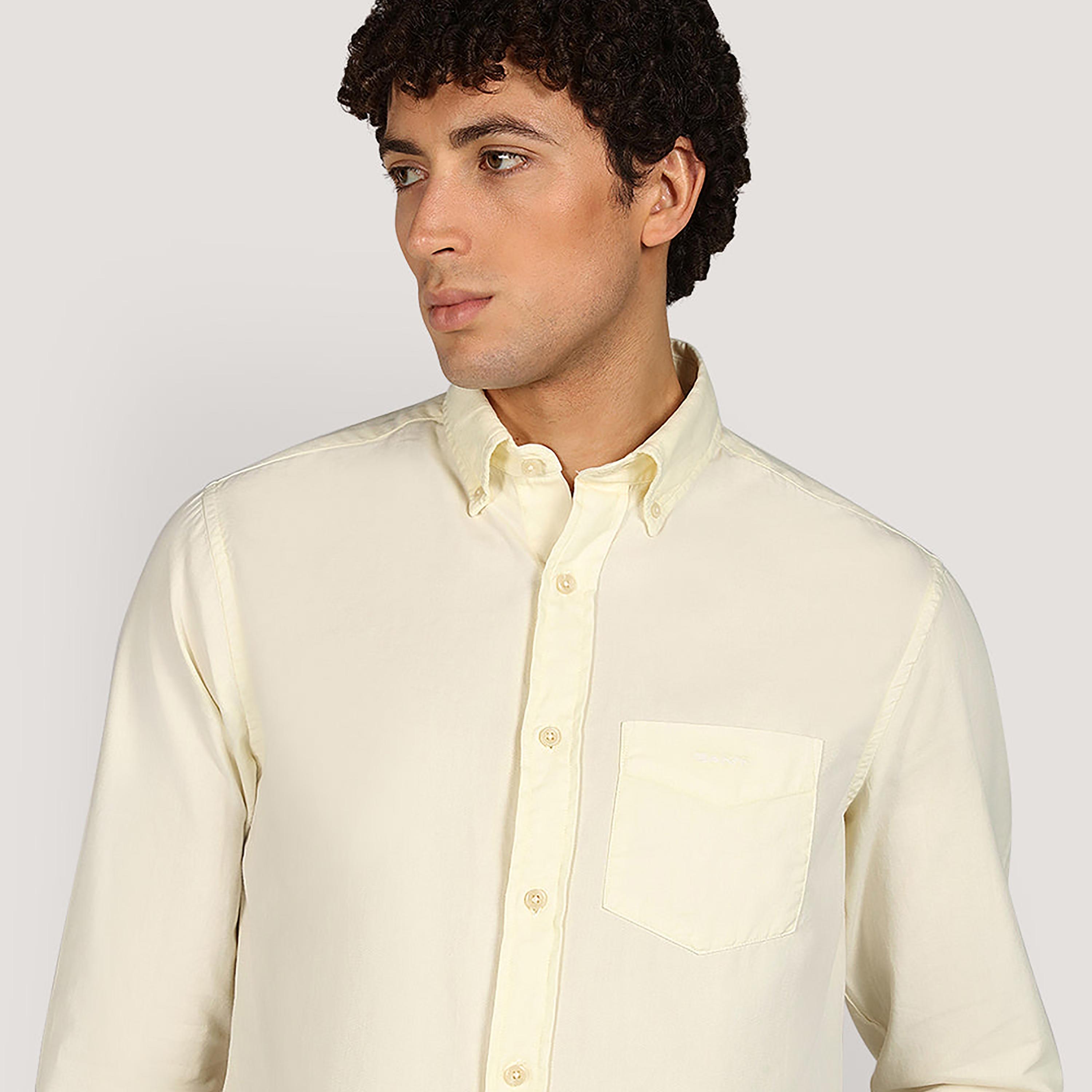 Gant Plain Regular Fit Long Sleeves Button-Down Collar Men's Shirt-men-clothing-shirts-image-2