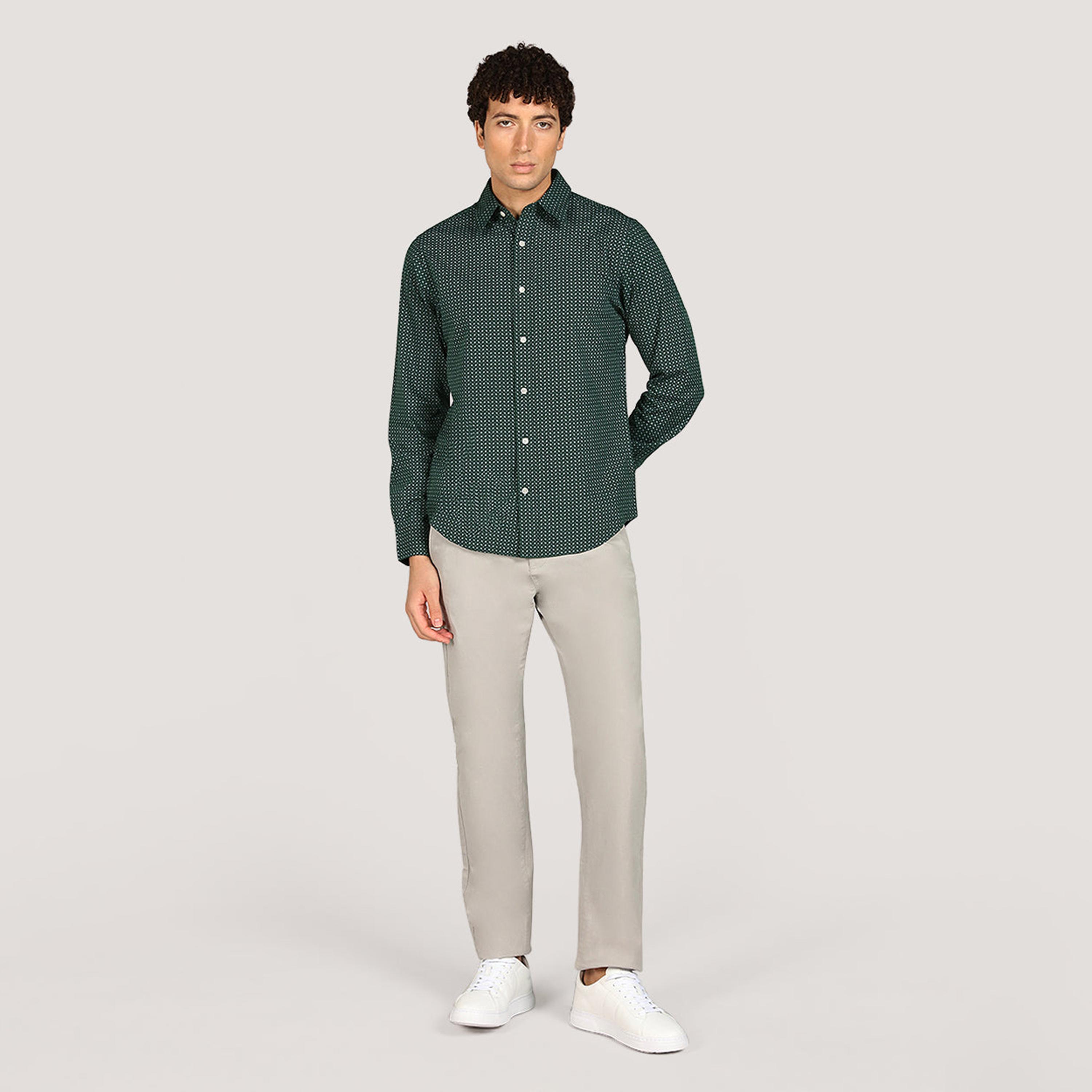 Gant Regular Fit Printed Spread Collar Long Sleeves Men's Shirt-men-clothing-shirts-image-2