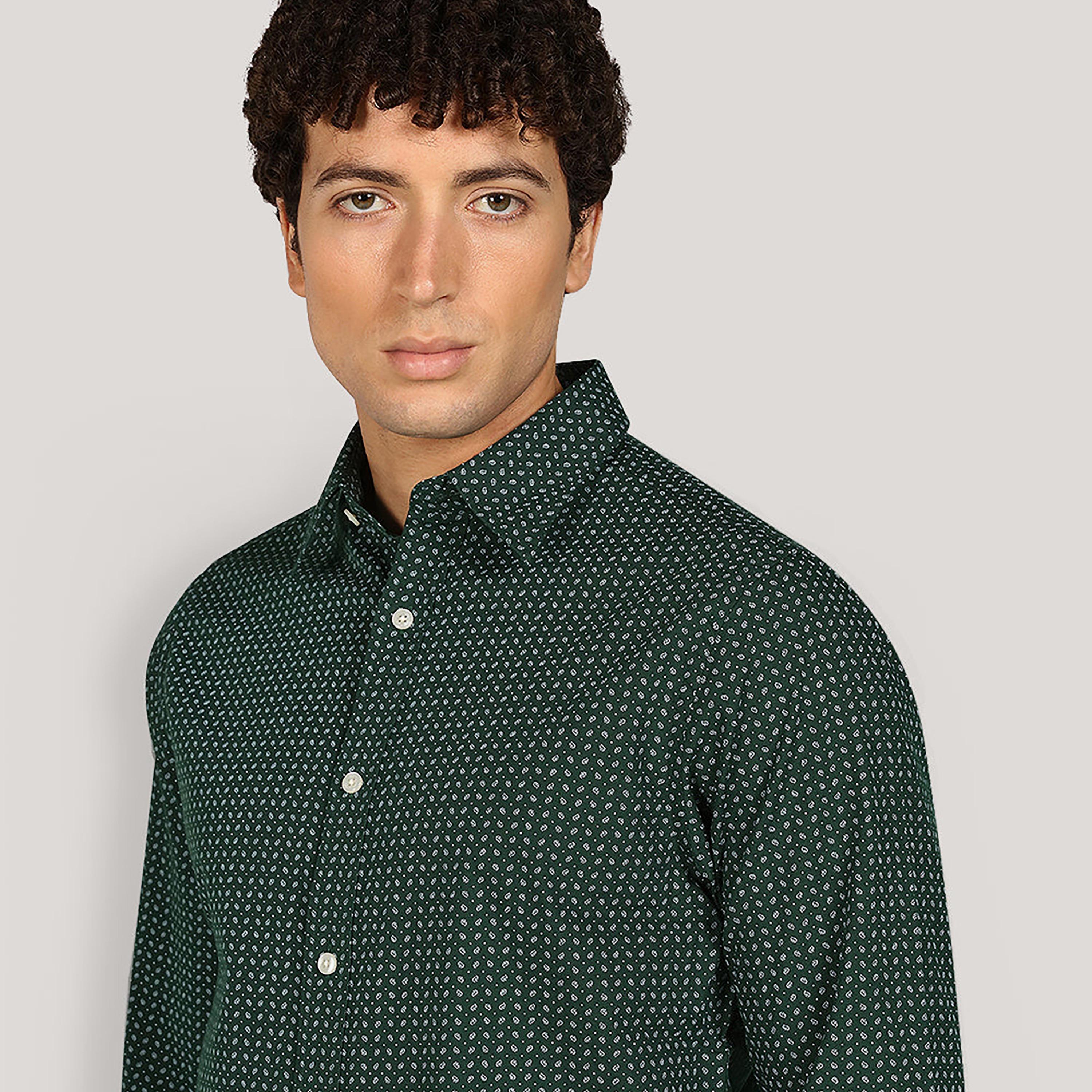 قميص رجالي بقصة عادية بياقة مسطحة مطبوعة وأكمام طويلة من جانت-men-clothing-shirts-image-7
