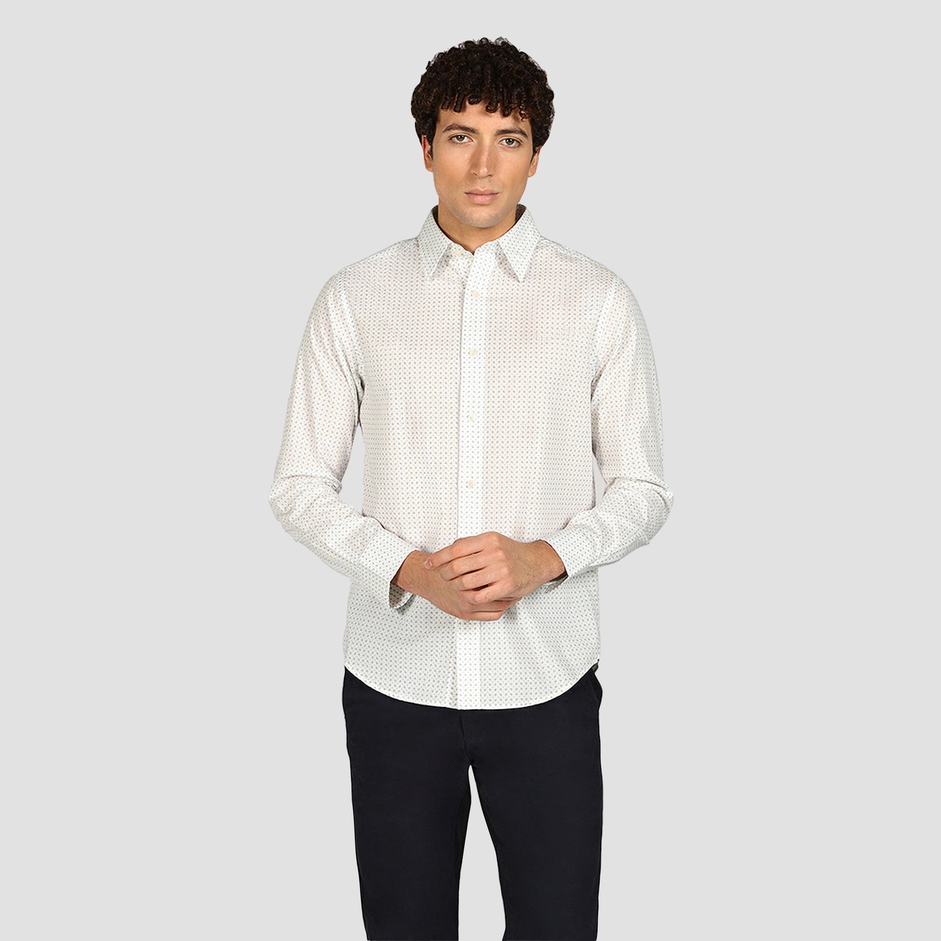 Gant Regular Fit Printed Spread Collar Long Sleeves Men's Shirt-men-clothing-shirts-image-1