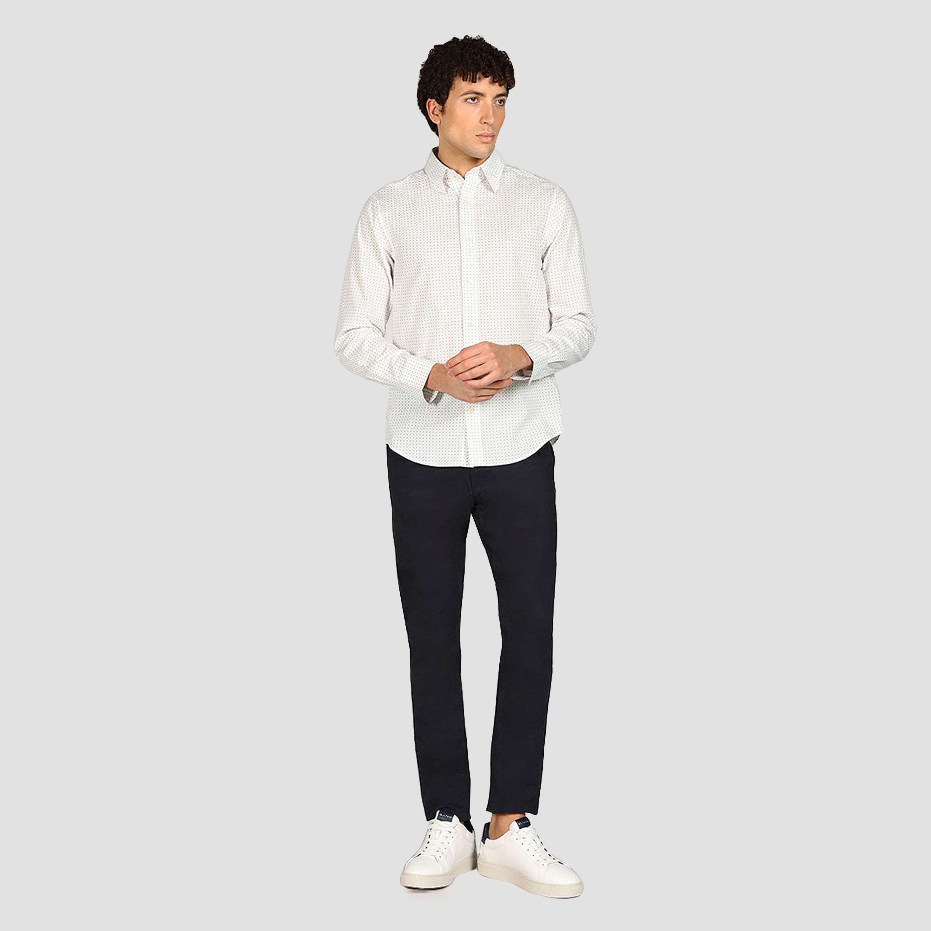 Gant Regular Fit Printed Spread Collar Long Sleeves Men's Shirt-men-clothing-shirts-image-2