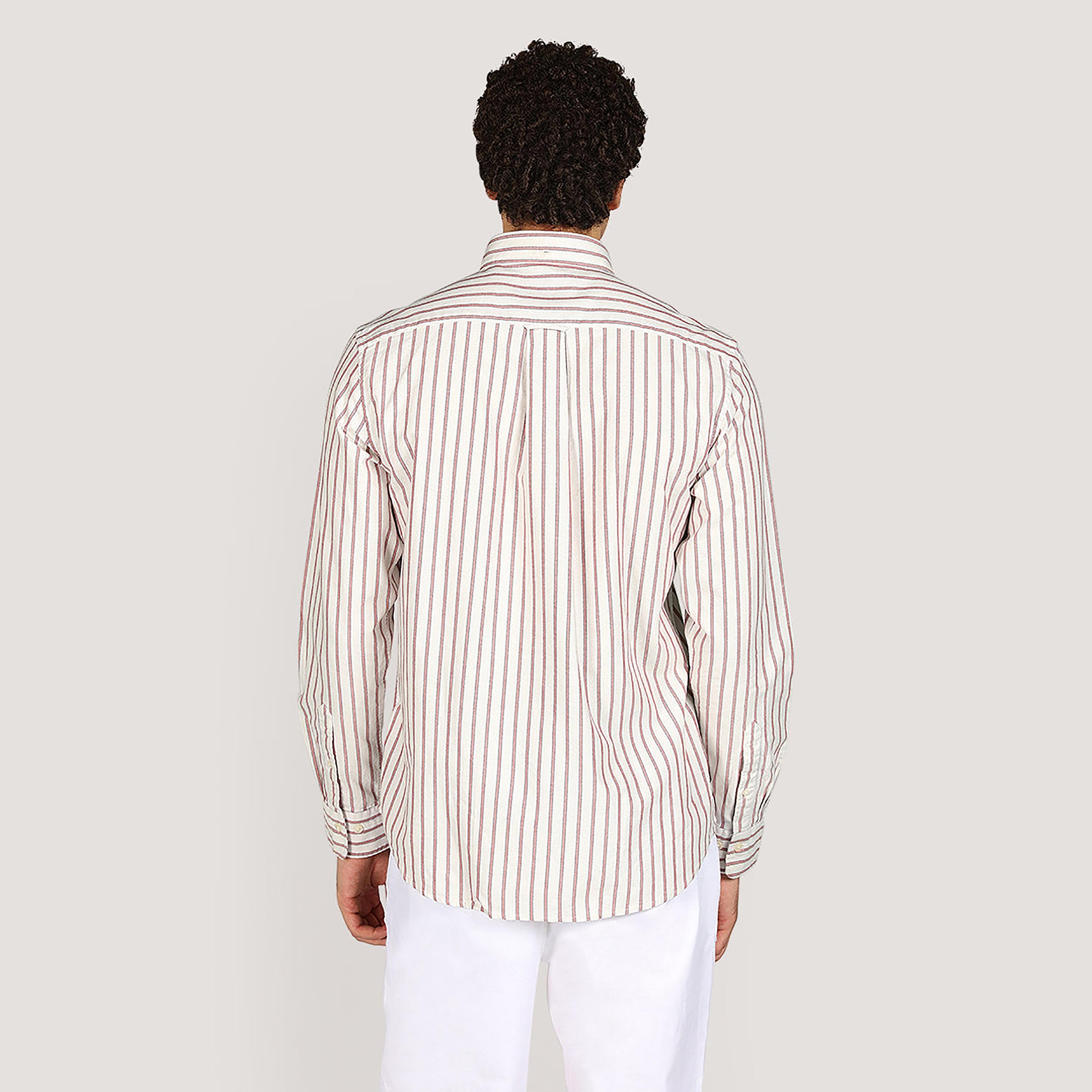 Gant Striped Regular Fit Long Sleeves Oxford Button-Down Collar Men's Shirt-men-clothing-shirts-image-4