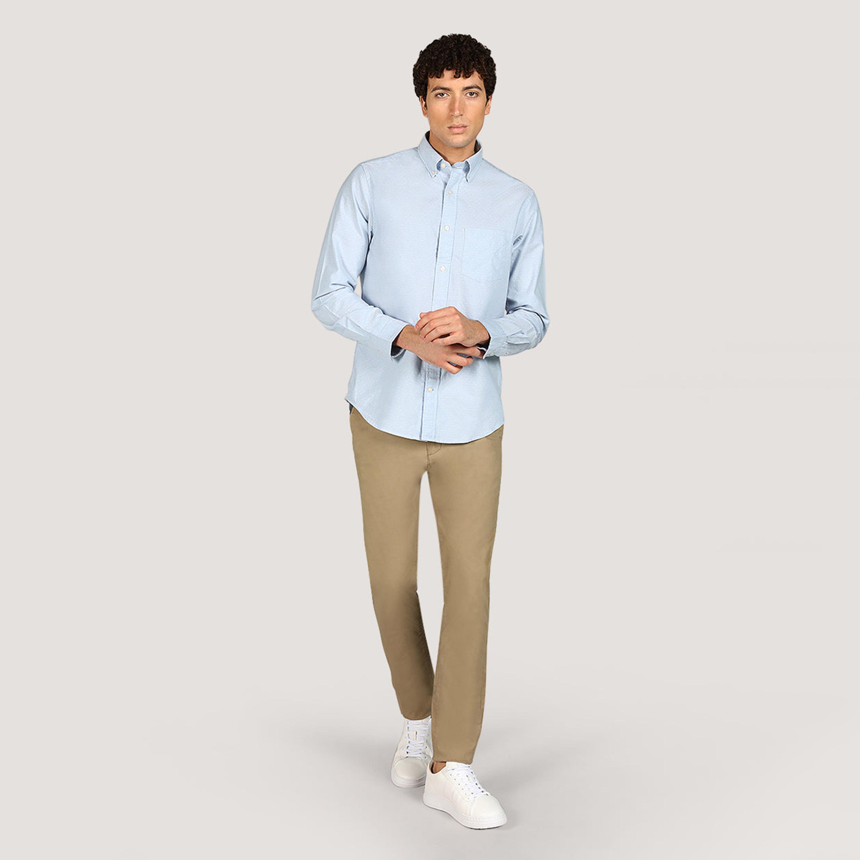 Gant Textured Regular Fit Long Sleeves Oxford Button-Down Collar Men's Shirt-men-clothing-shirts-image-2