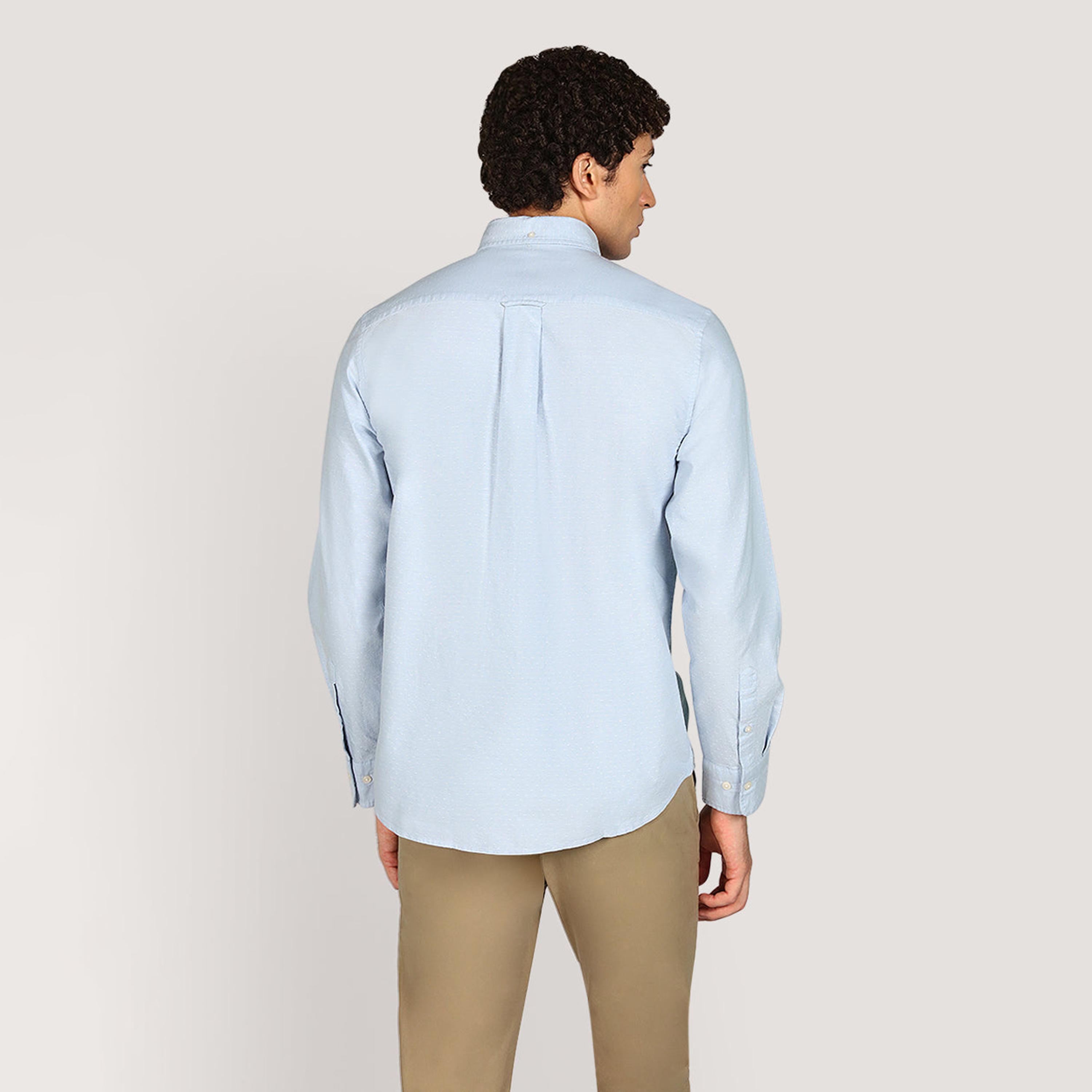 Gant Textured Regular Fit Long Sleeves Oxford Button-Down Collar Men's Shirt-men-clothing-shirts-image-4