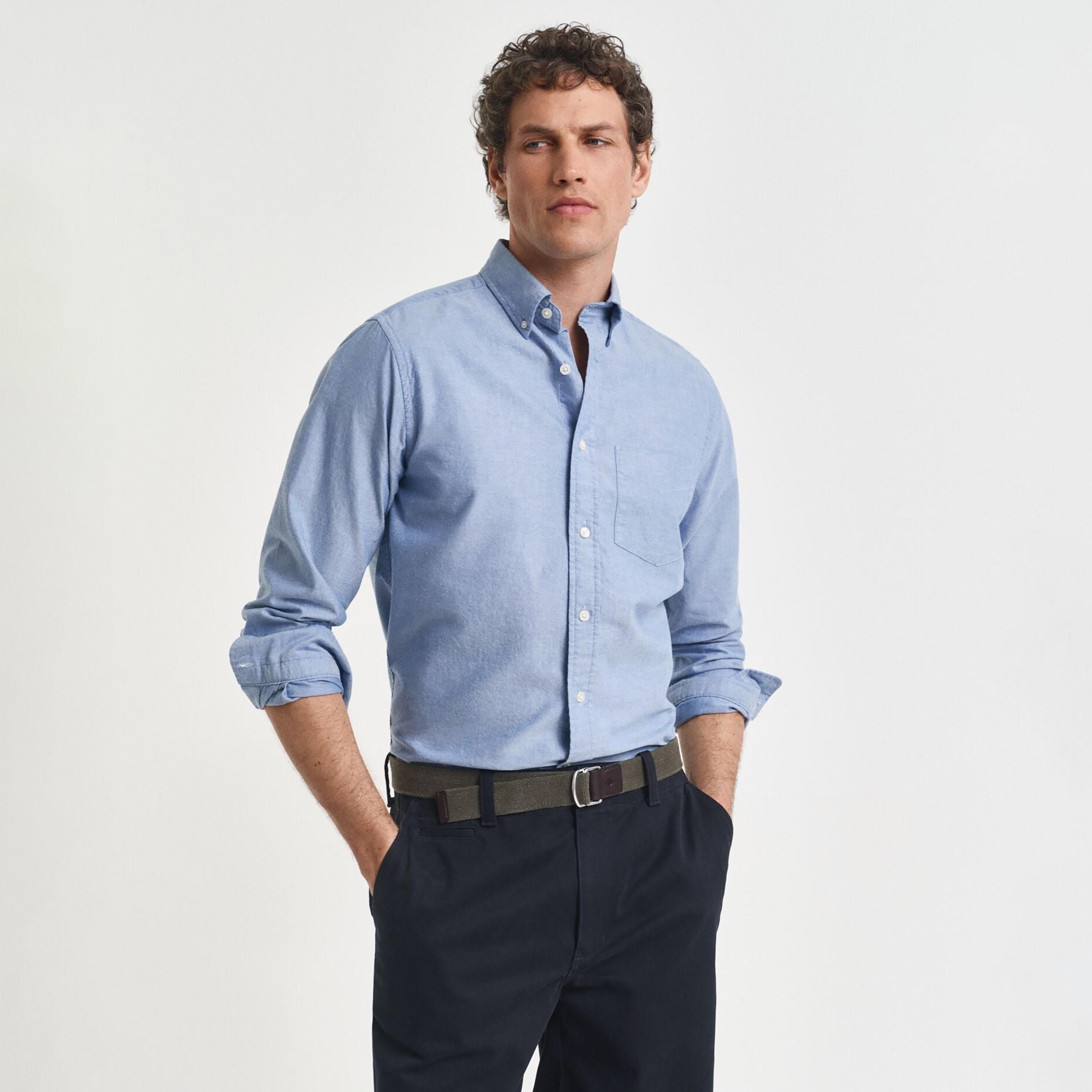 قميص رجالي بقصّة عادية وياقة بأزرار وأكمام طويلة من جانت-men-clothing-shirts-image-7