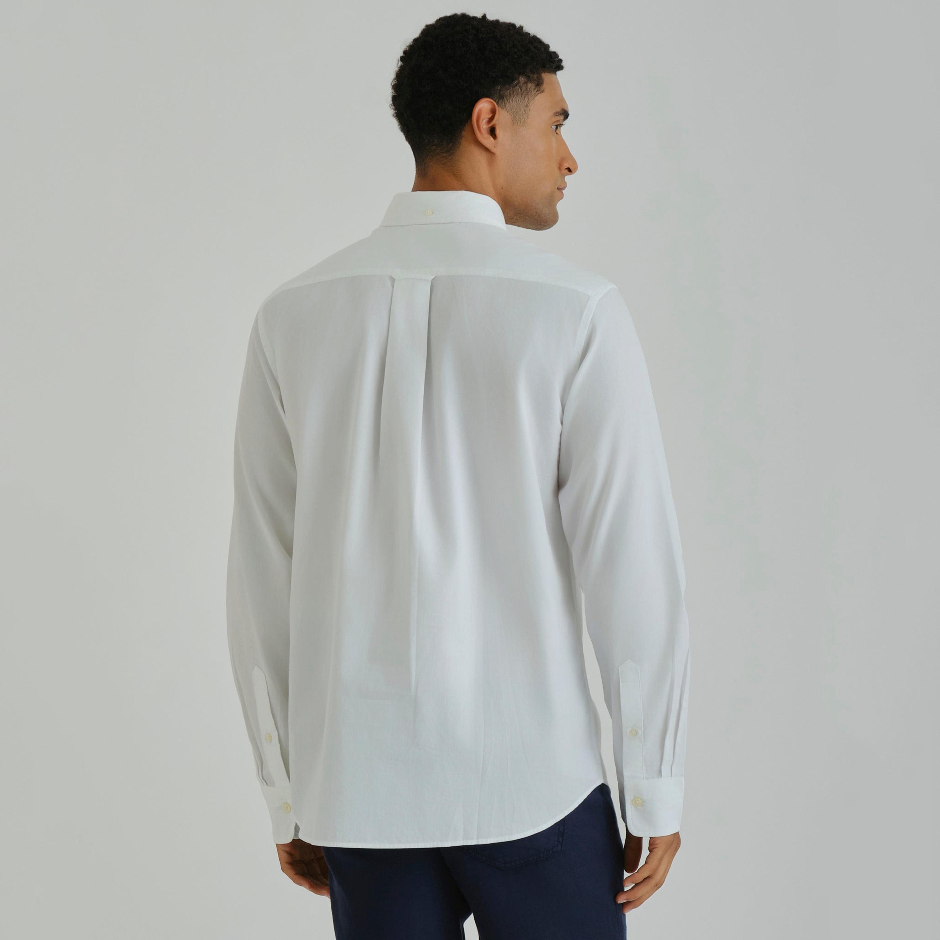 قميص رجالي بقصة عادية بياقة بأزرار سفلية سادة وأكمام طويلة من جانت.-men-clothing-shirts-image-3