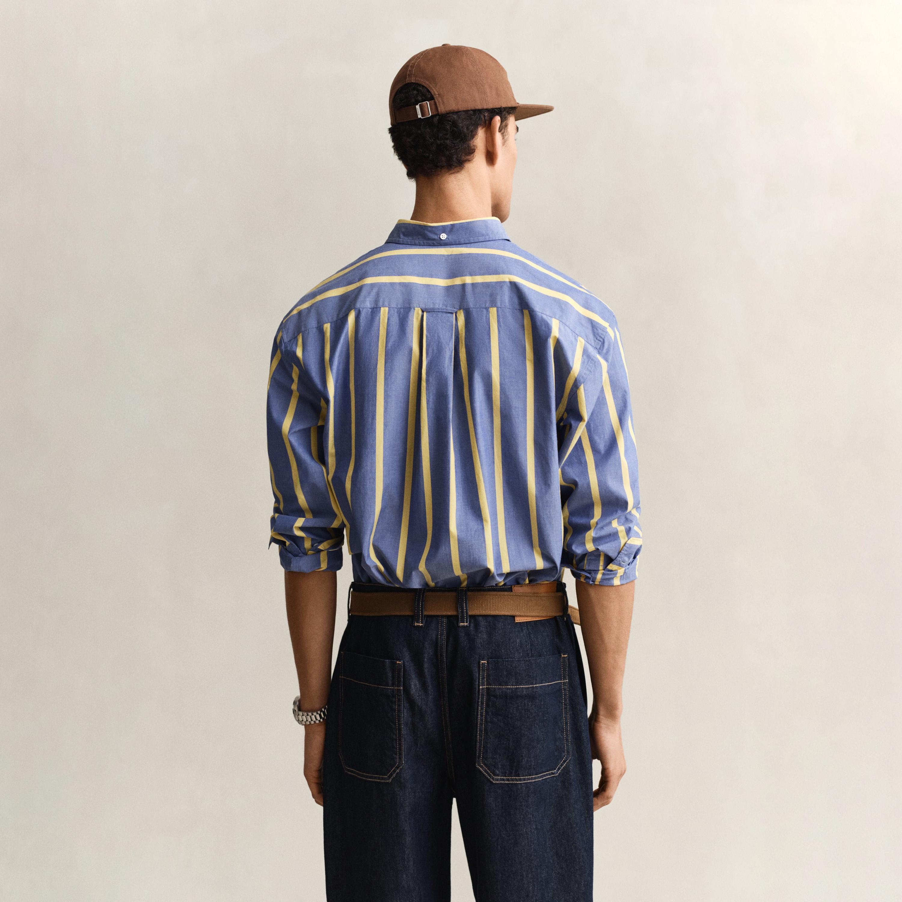 قميص رجالي بتصميم مخطط مريح وياقة بأزرار وأكمام طويلة من جانت-men-clothing-shirts-image-10