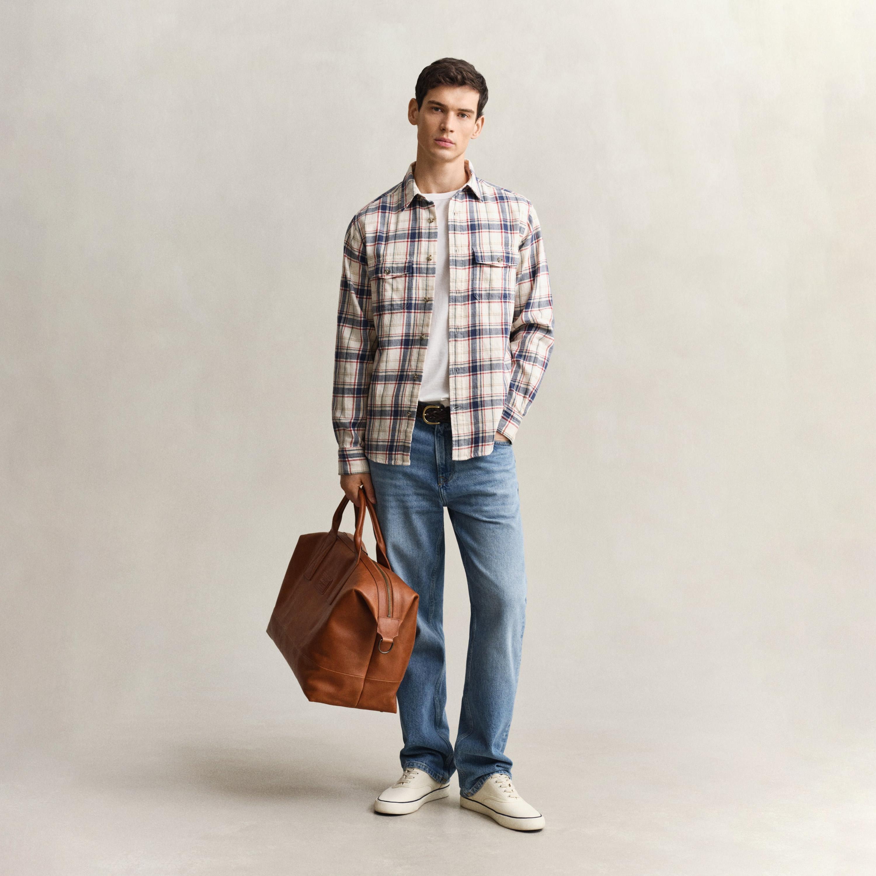 Gant Checked Regular Fit Long Sleeves Spread Collar Men's Shirt-men-clothing-shirts-image-3