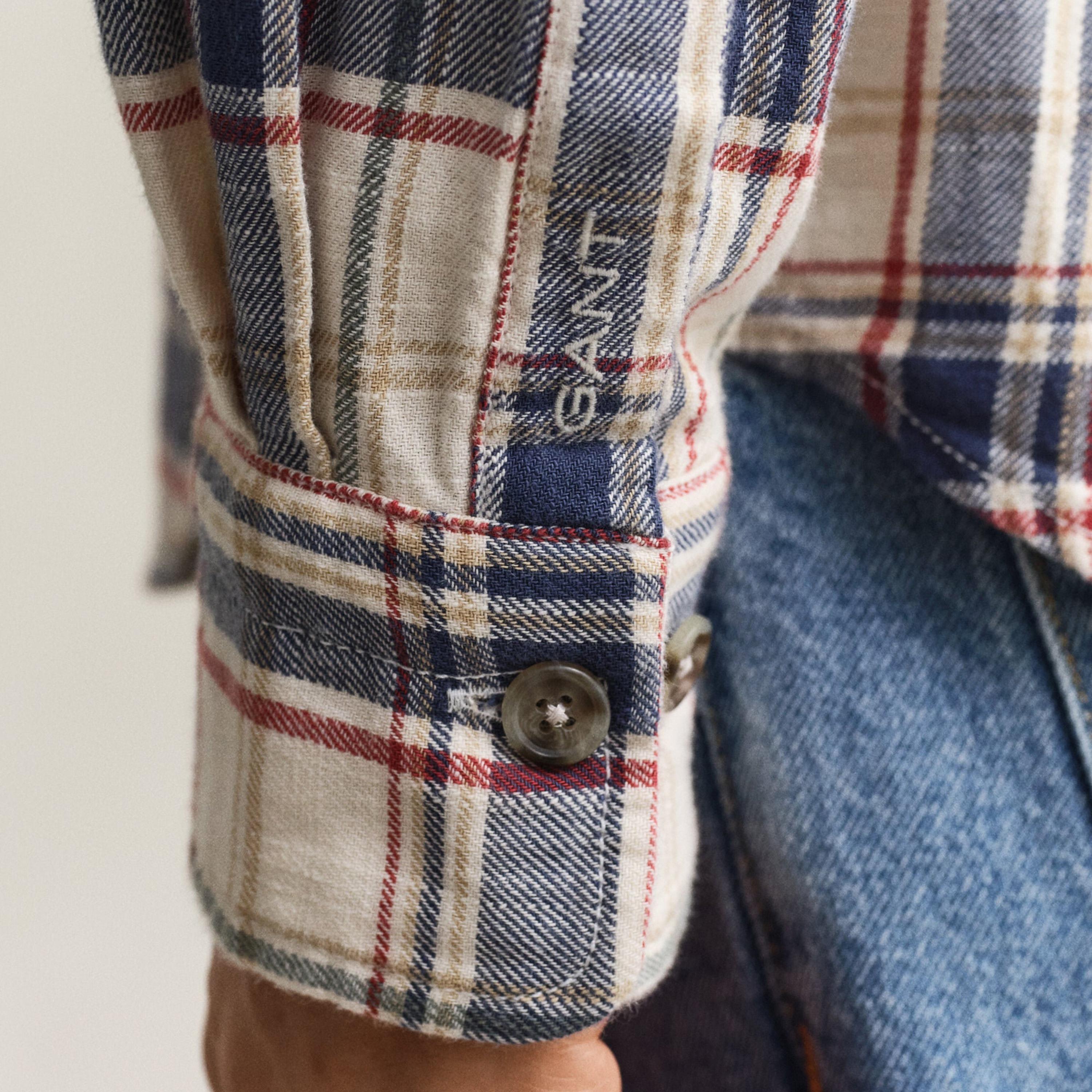 Gant Checked Regular Fit Long Sleeves Spread Collar Men's Shirt-men-clothing-shirts-image-5