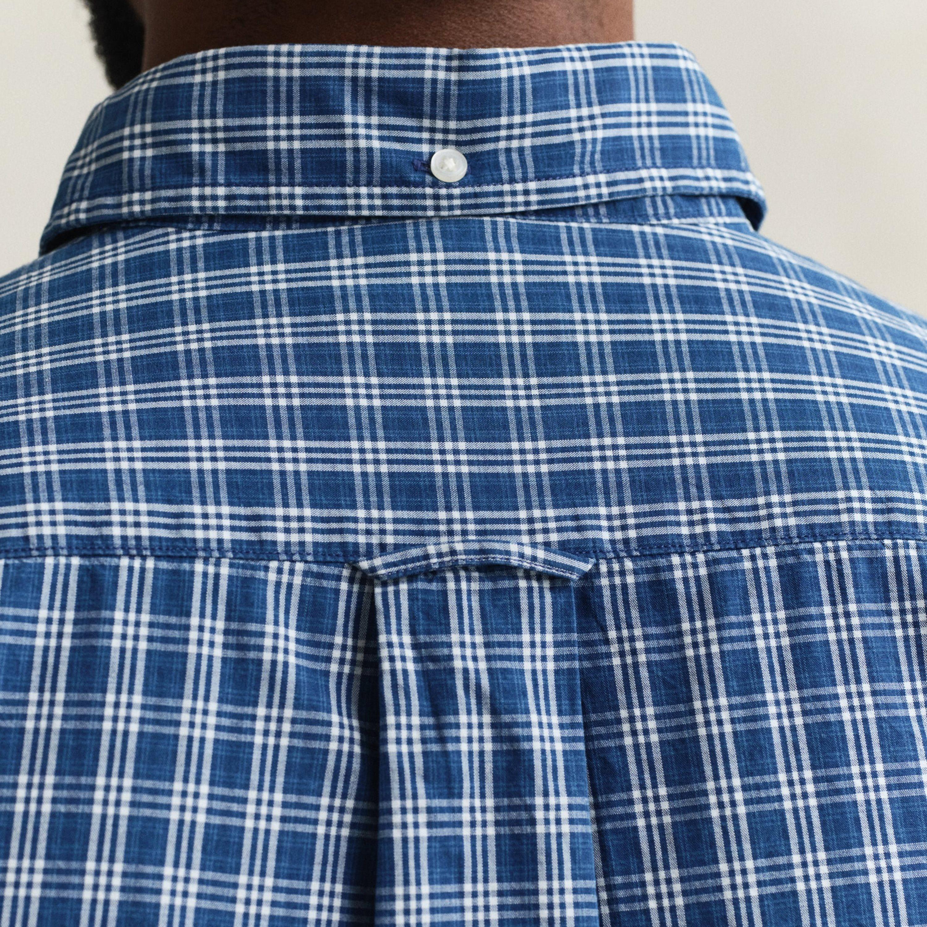 Gant Checked Regular Fit Long Sleeves Indigo Button-Down Collar Men's Shirt-men-clothing-shirts-image-6