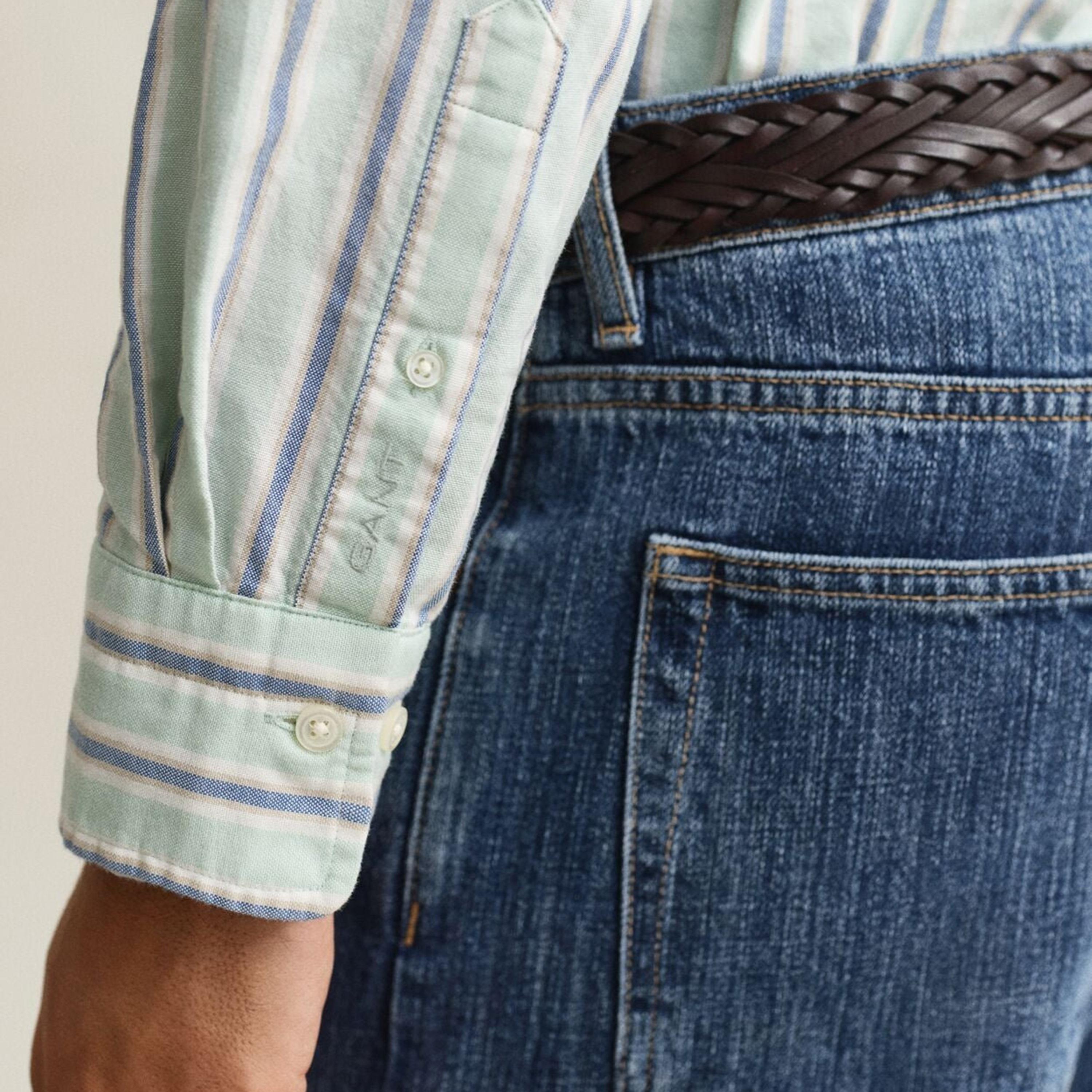 قميص رجالي مخطط بقصّة عادية وأزرار وأكمام طويلة من جانت-men-clothing-shirts-image-5