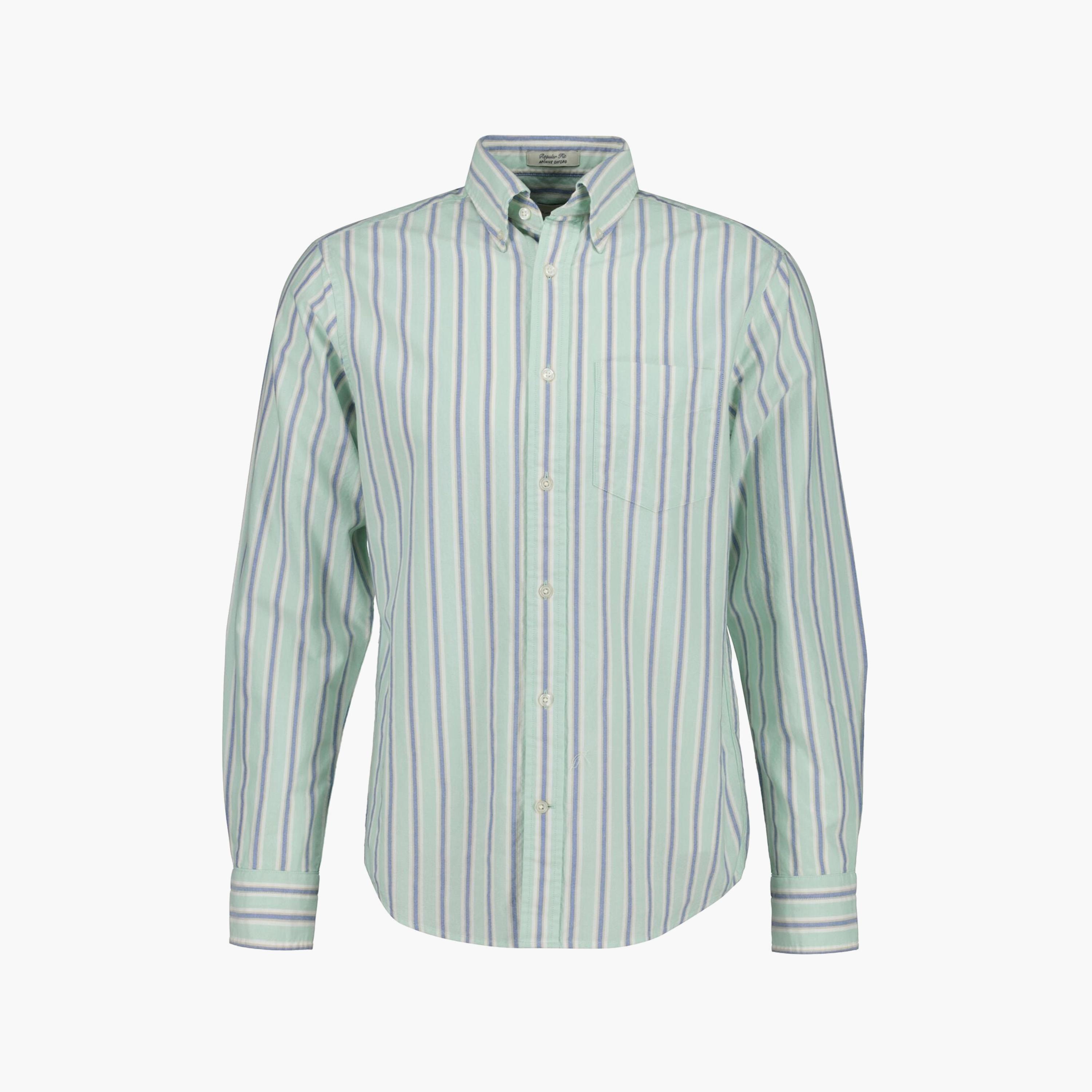 قميص رجالي مخطط بقصّة عادية وأزرار وأكمام طويلة من جانت-men-clothing-shirts-image-6