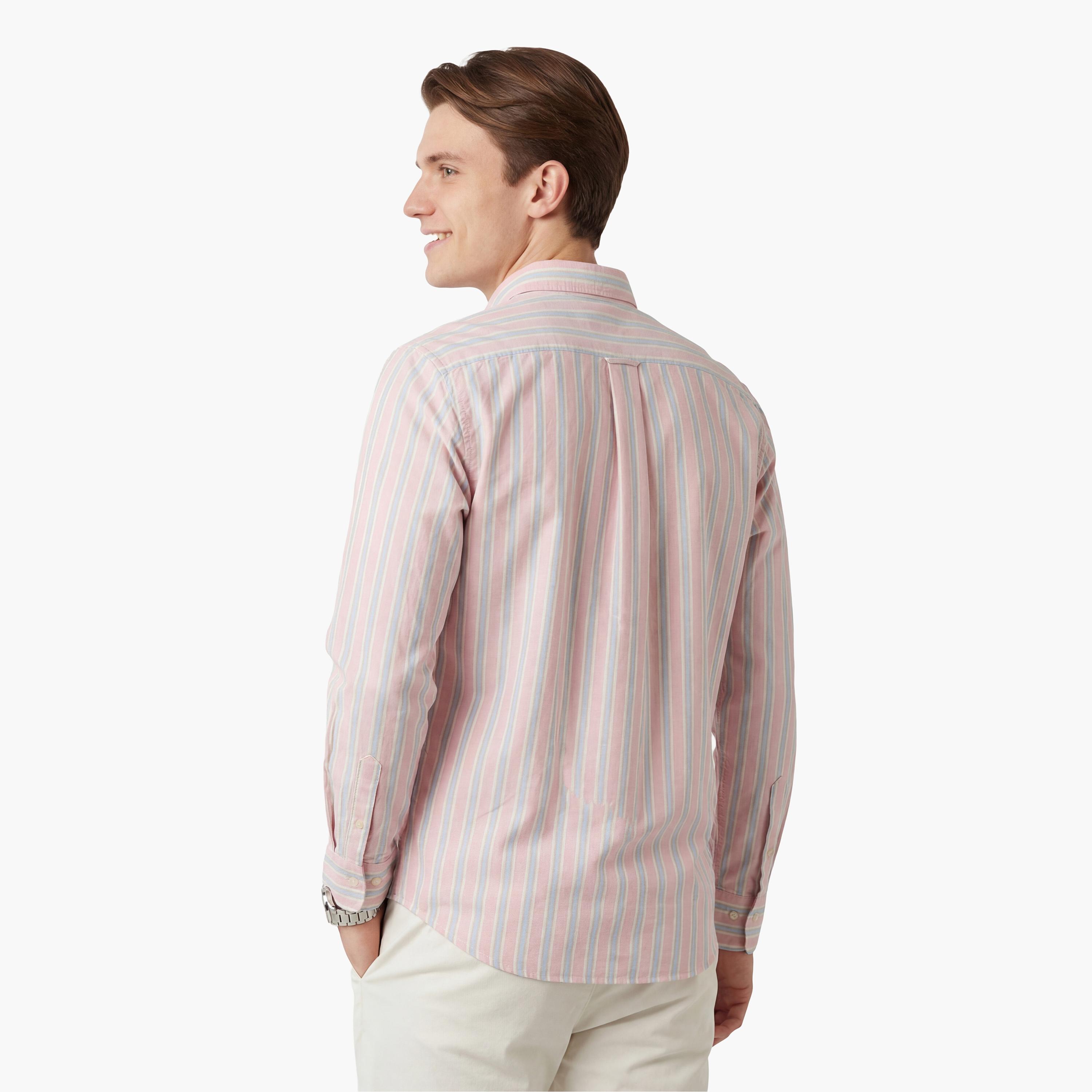 قميص رجالي مخطط بقصّة عادية وأزرار وأكمام طويلة من جانت-men-clothing-shirts-image-16