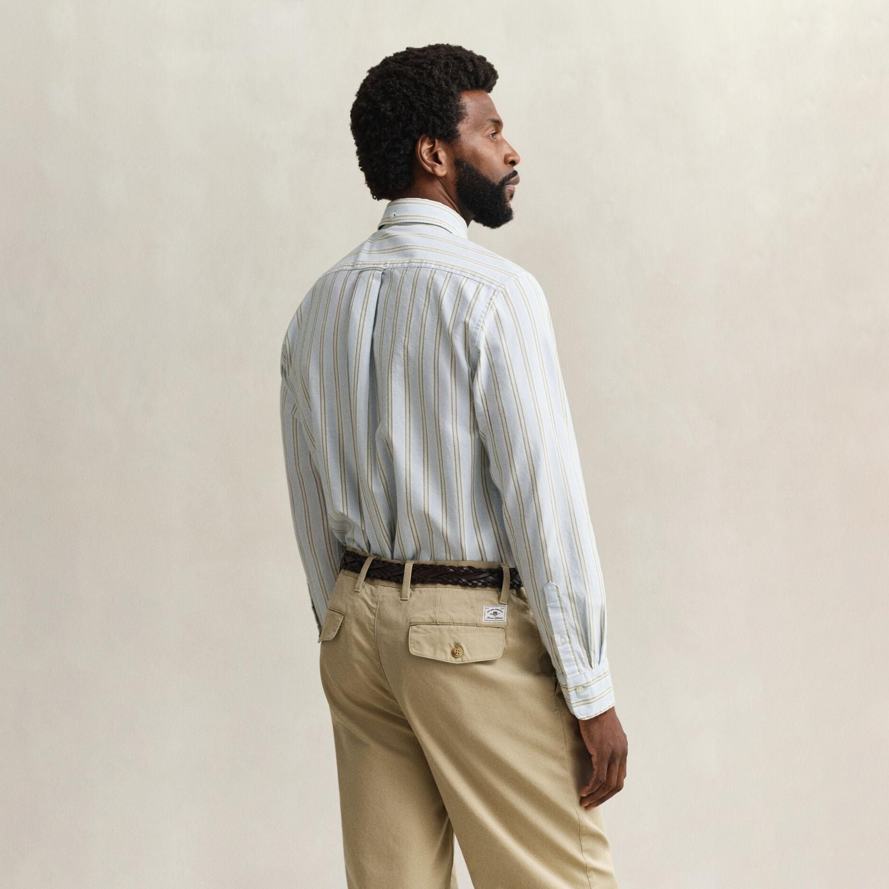 قميص رجالي مخطط بقصّة عادية وأزرار وأكمام طويلة من جانت-men-clothing-shirts-image-10