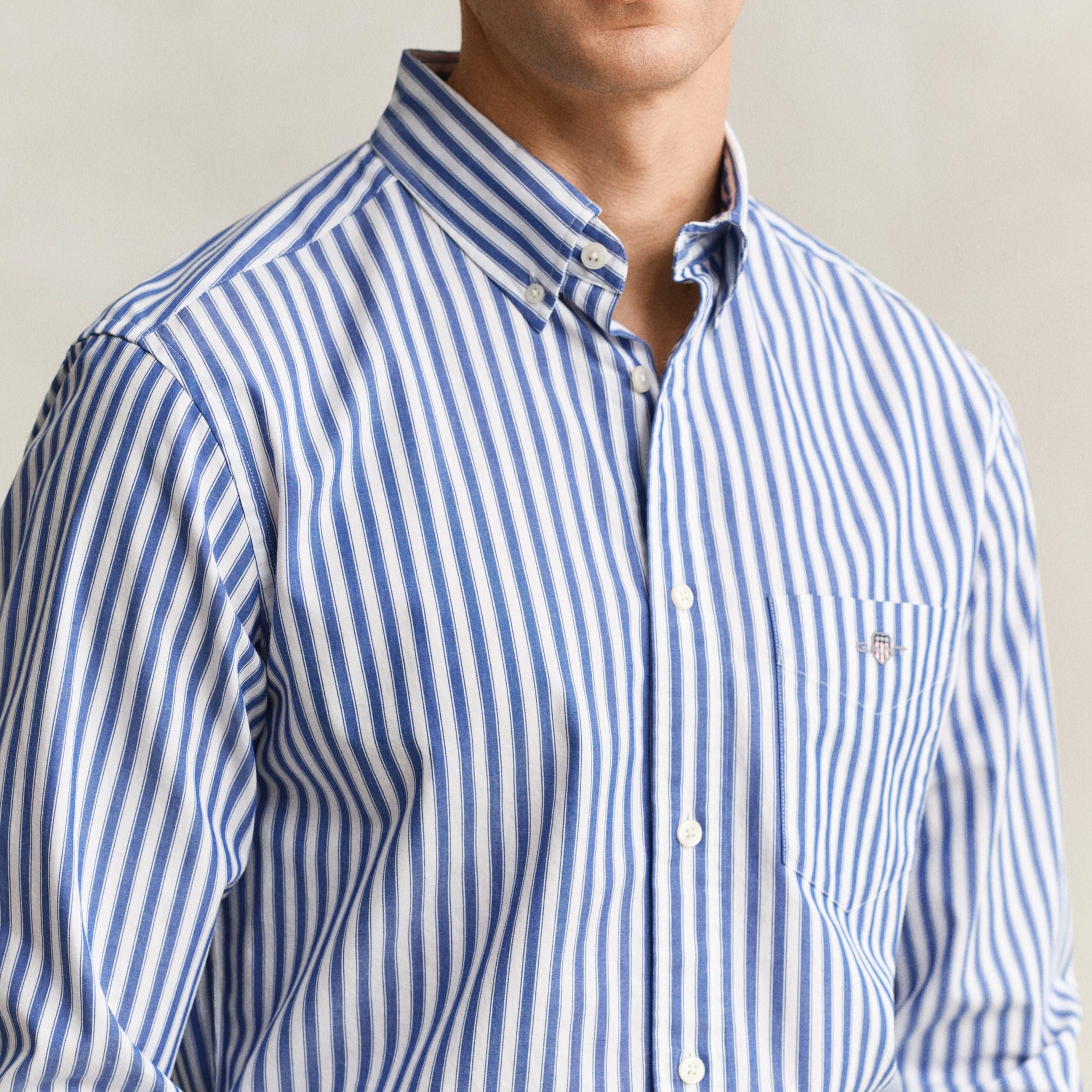 قميص رجالي مخطط بقصّة عادية وأزرار وأكمام طويلة من جانت-men-clothing-shirts-image-8