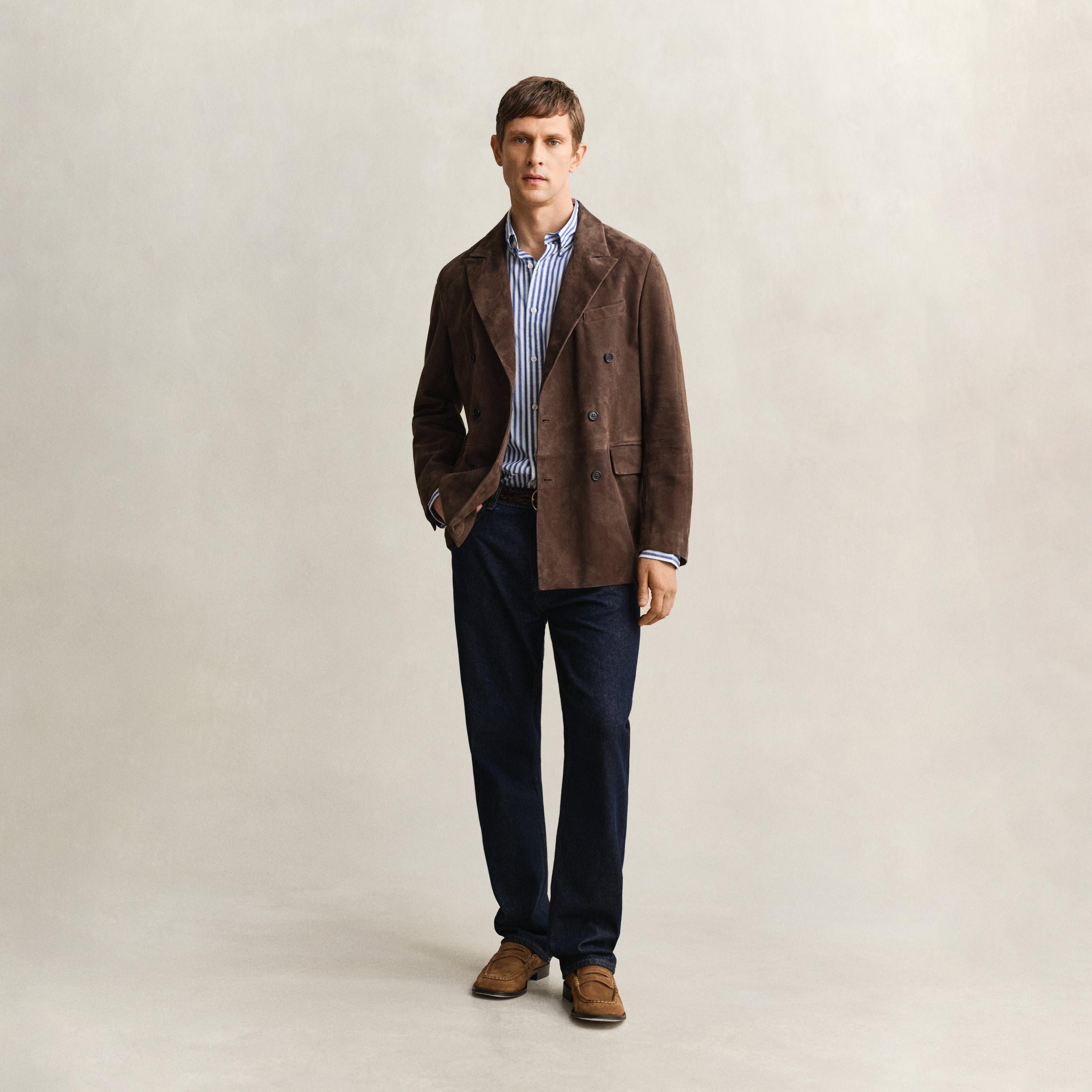 قميص رجالي مخطط بقصّة عادية وأزرار وأكمام طويلة من جانت-men-clothing-shirts-image-9