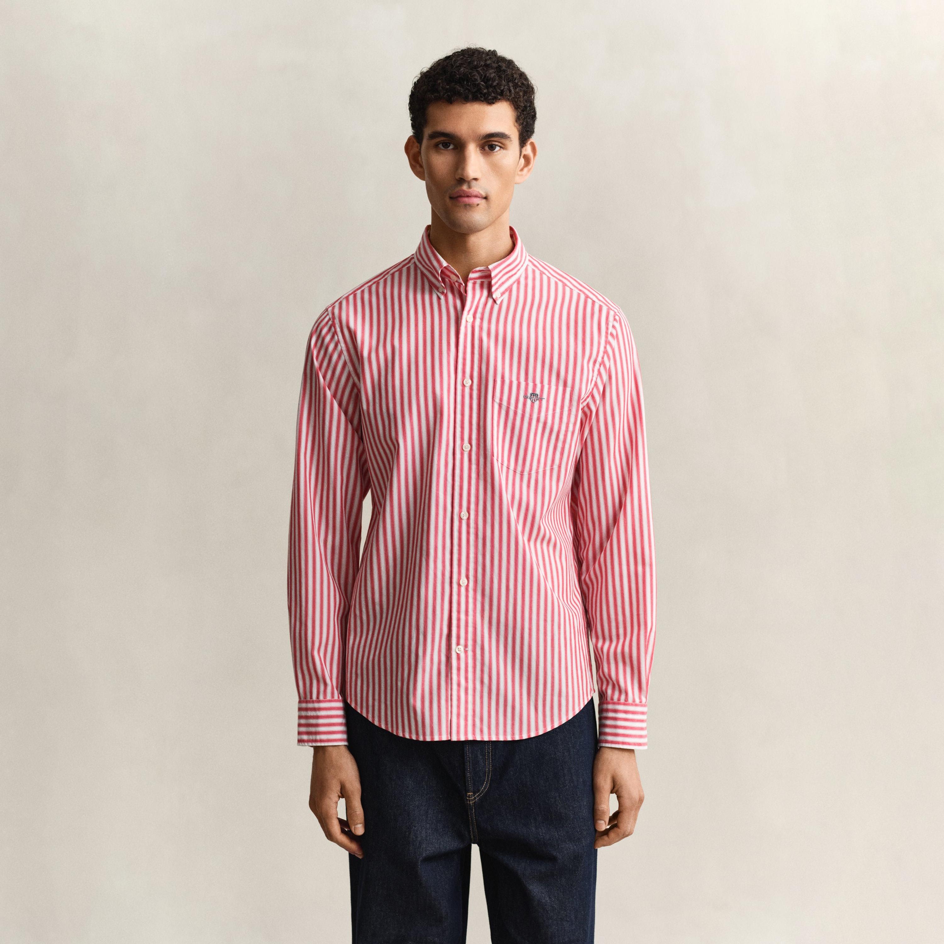 قميص رجالي مخطط بقصّة عادية وأزرار وأكمام طويلة من جانت-men-clothing-shirts-image-19