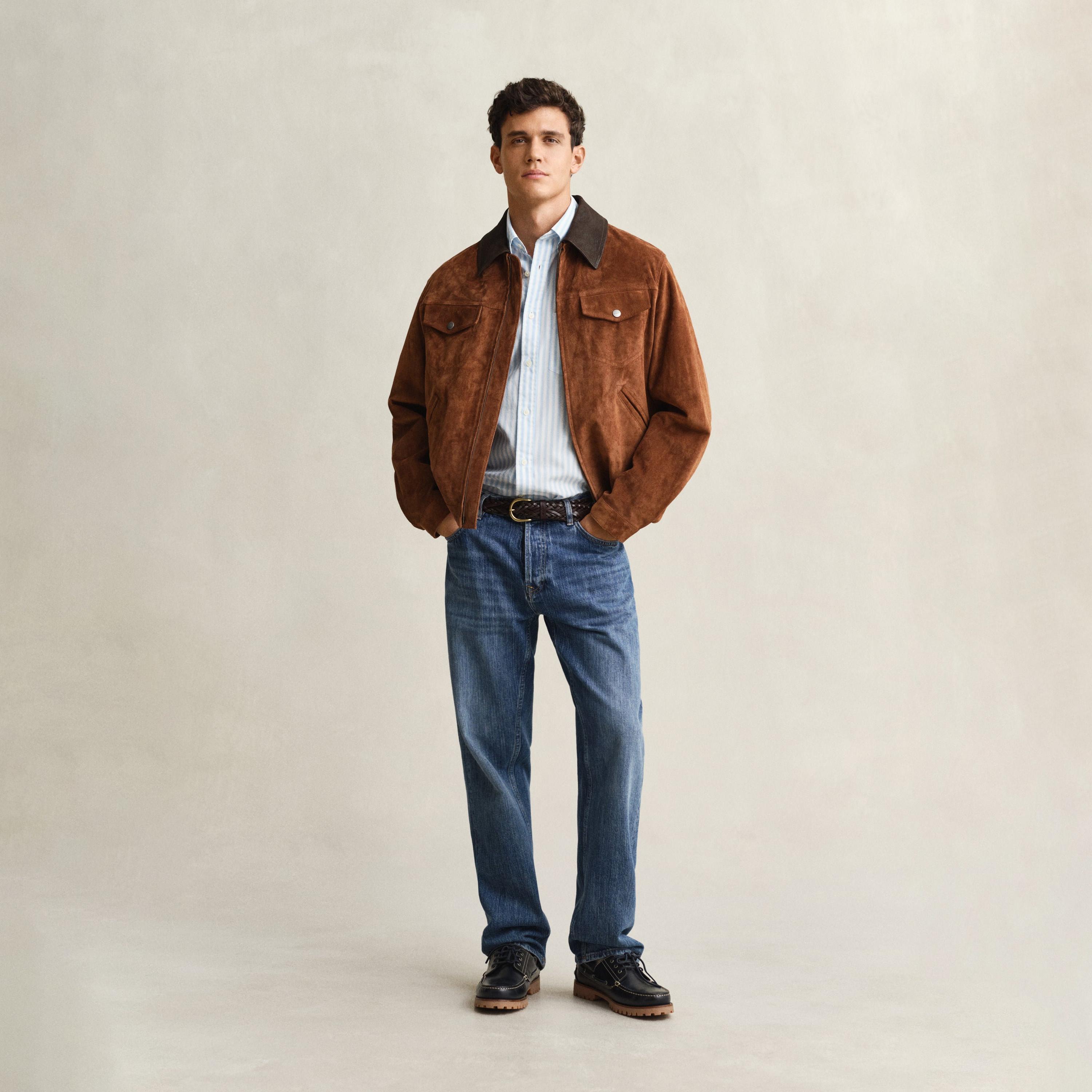 قميص رجالي مخطط بقصّة عادية وأزرار وأكمام طويلة من جانت-men-clothing-shirts-image-15