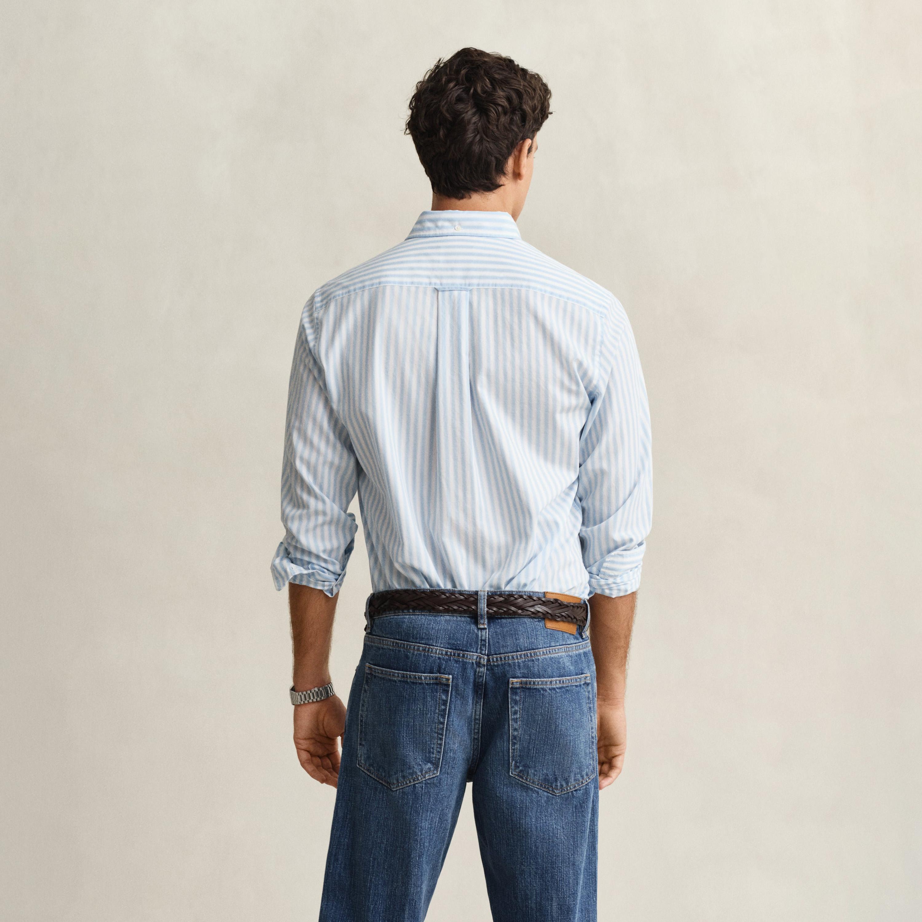 قميص رجالي مخطط بقصّة عادية وأزرار وأكمام طويلة من جانت-men-clothing-shirts-image-16