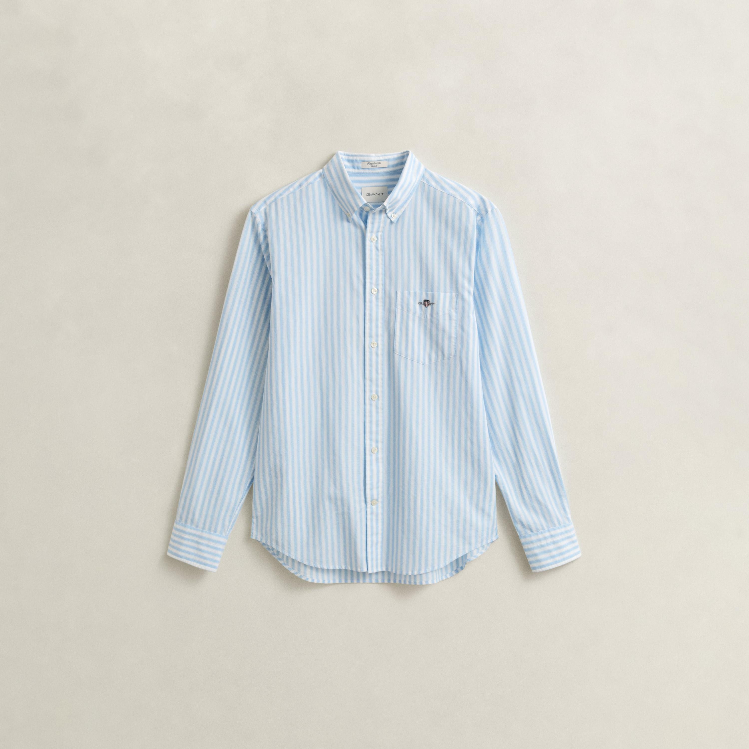 قميص رجالي مخطط بقصّة عادية وأزرار وأكمام طويلة من جانت-men-clothing-shirts-image-18