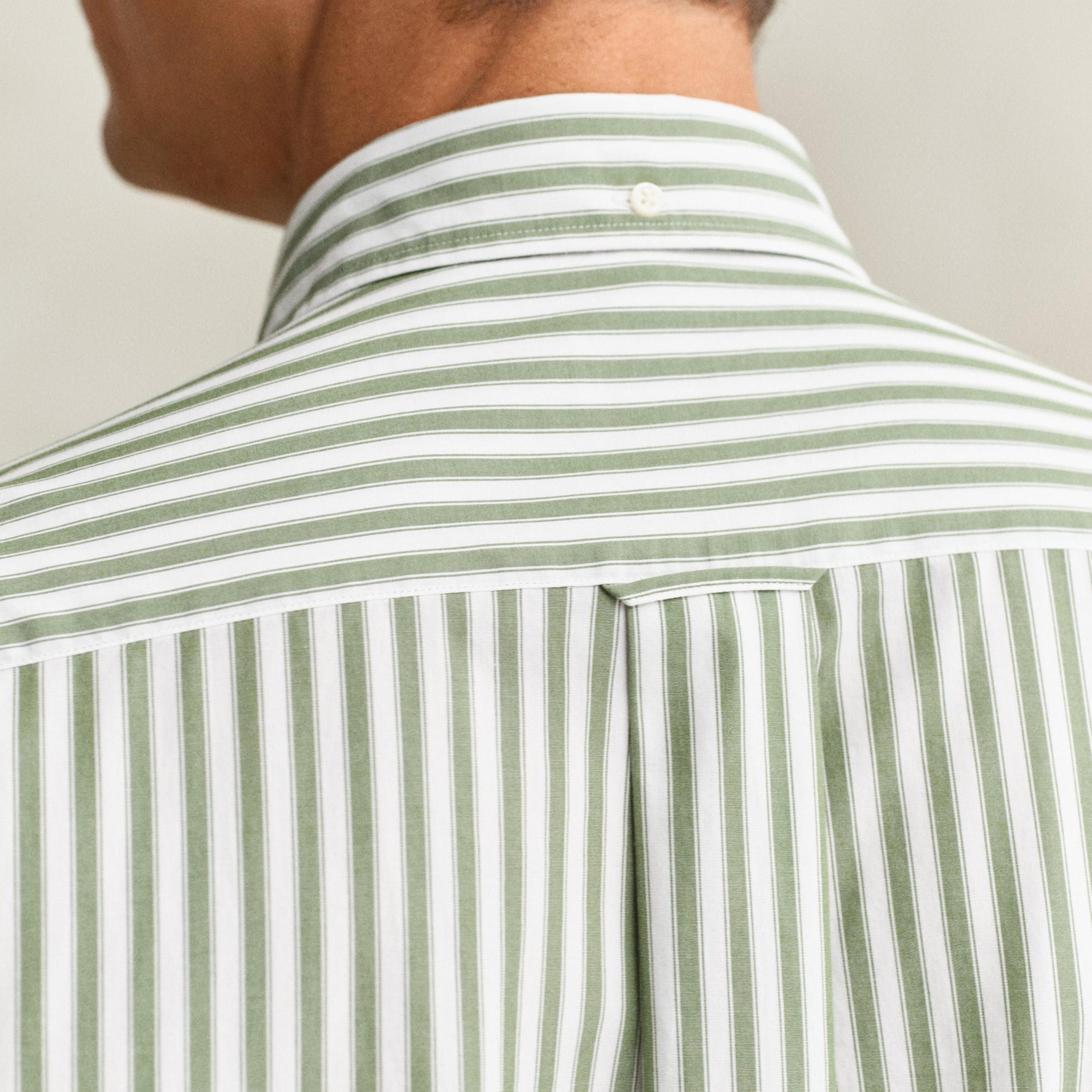 Gant Striped Regular Fit Short Sleeves Poplin Button-Down Collar Men's Shirt-men-clothing-shirts-image-3
