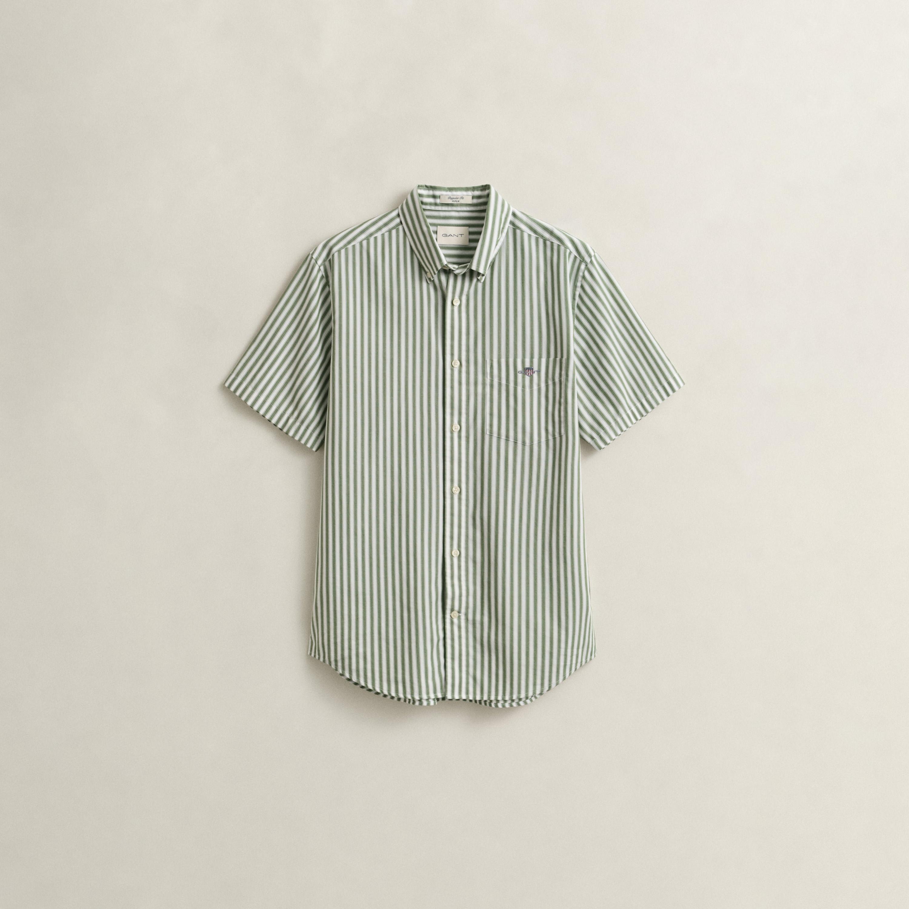 قميص رجالي بقصة عادية بياقة وأزرار سفلية مخططة وأكمام قصيرة من جانت.-men-clothing-shirts-image-6