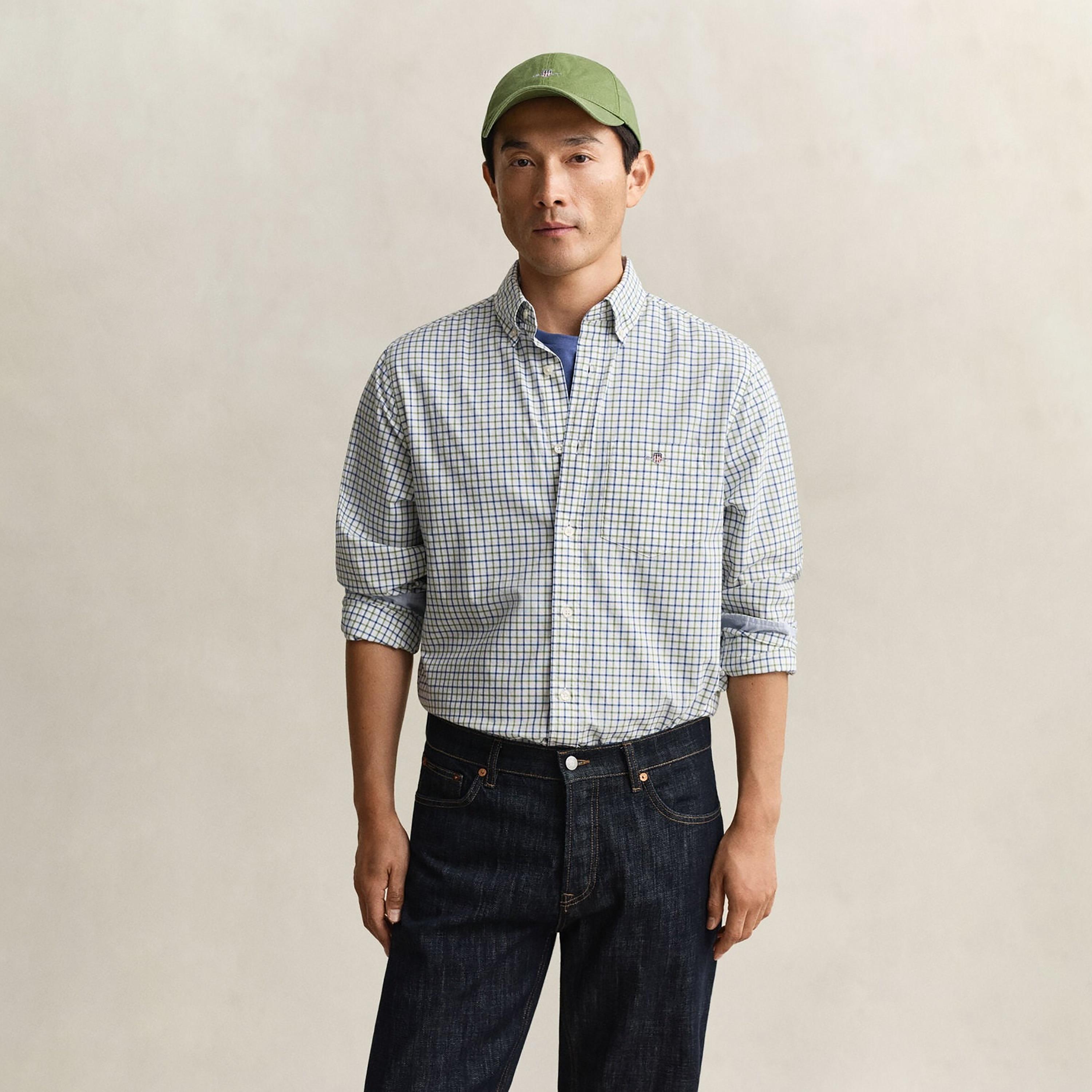Gant Checked Regular Fit Long Sleeves Button-Down Collar Men's Shirt-men-clothing-shirts-image-1